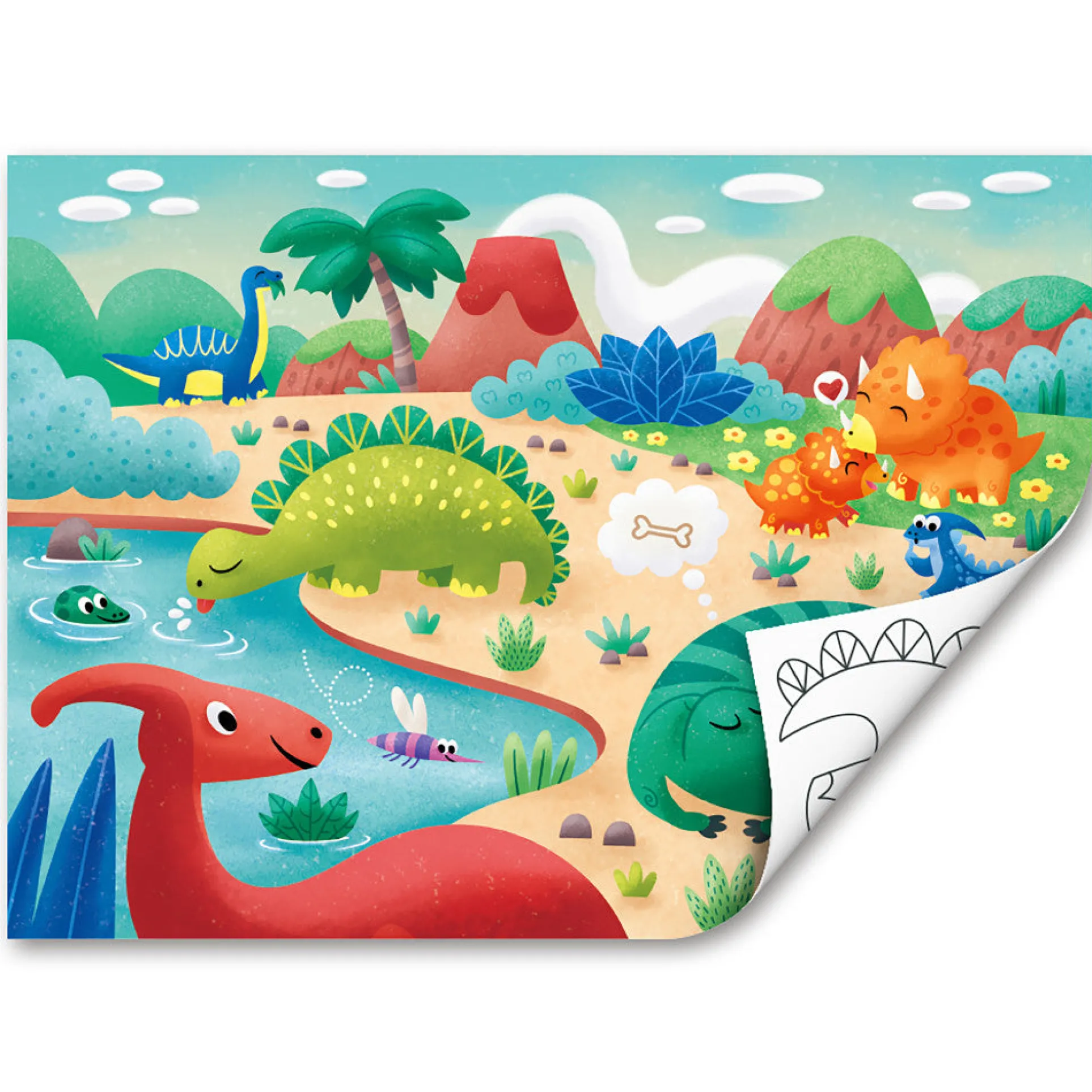 Hape Dino Double-Sided Coloring Jigsaw Puzzle - 24 pc