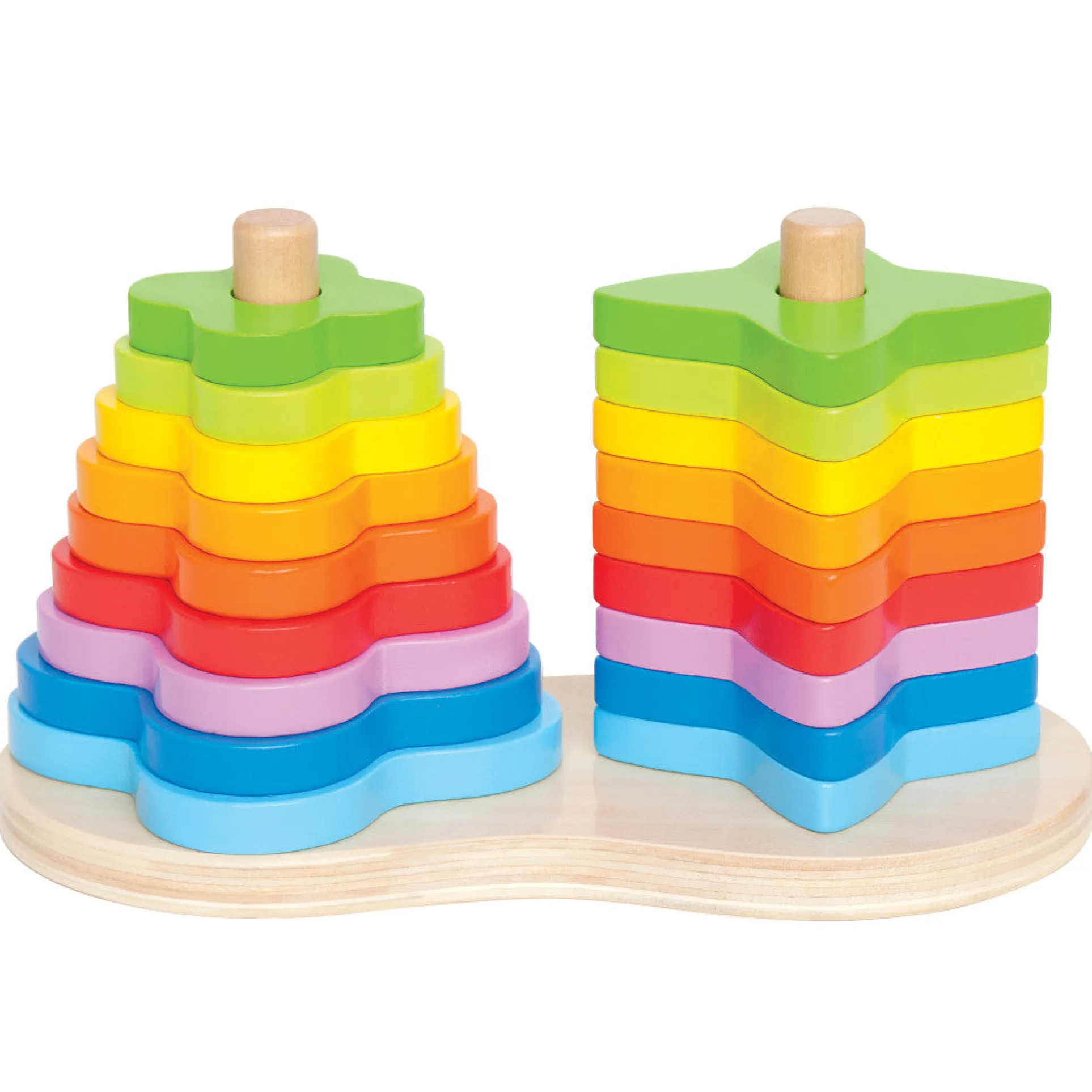 Hape Double Rainbow Stacker – Blossom & Star Wooden Toy