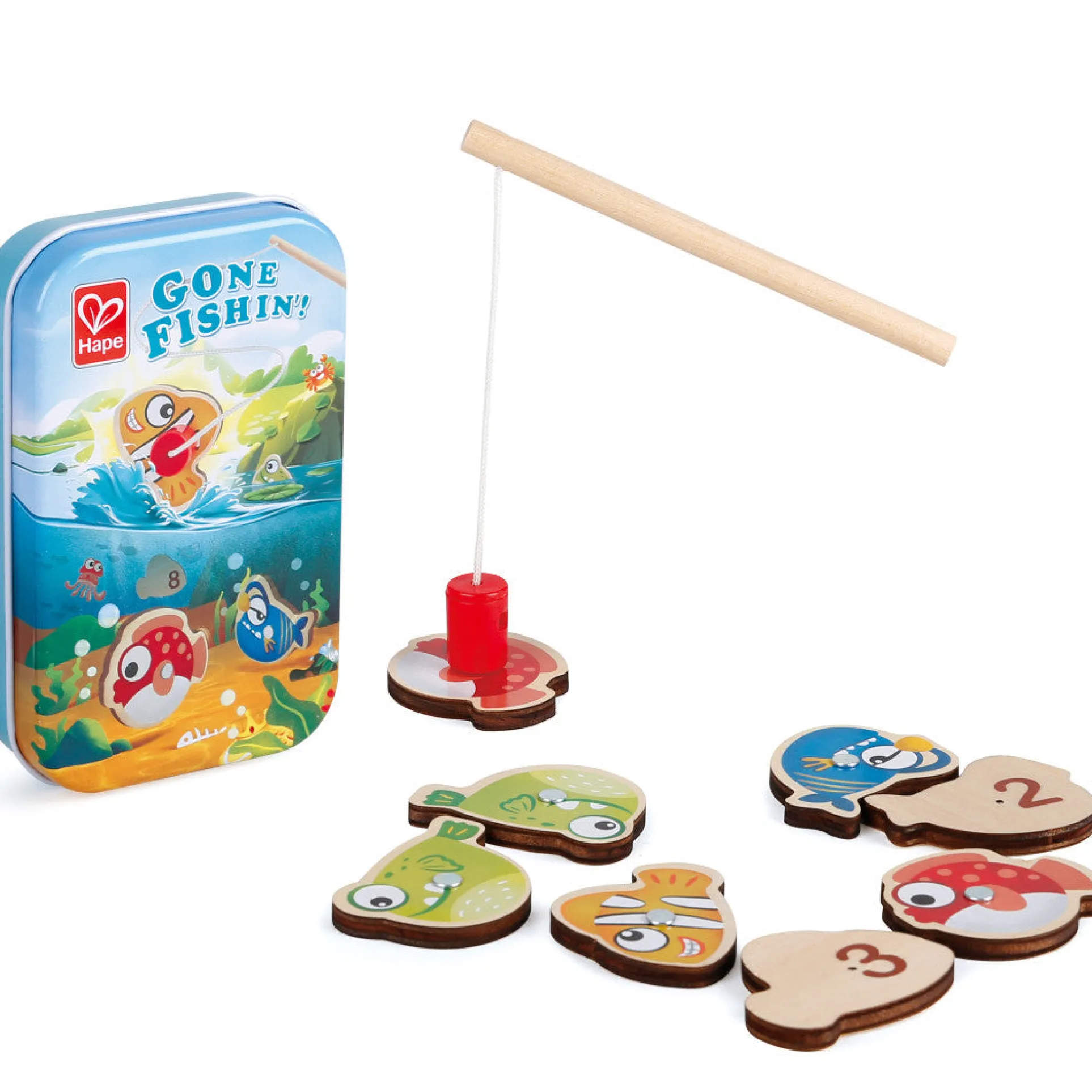 Hape Gone Fishin'! - Magnetic Fishing Game for Kids - Develops Basic Math Skills