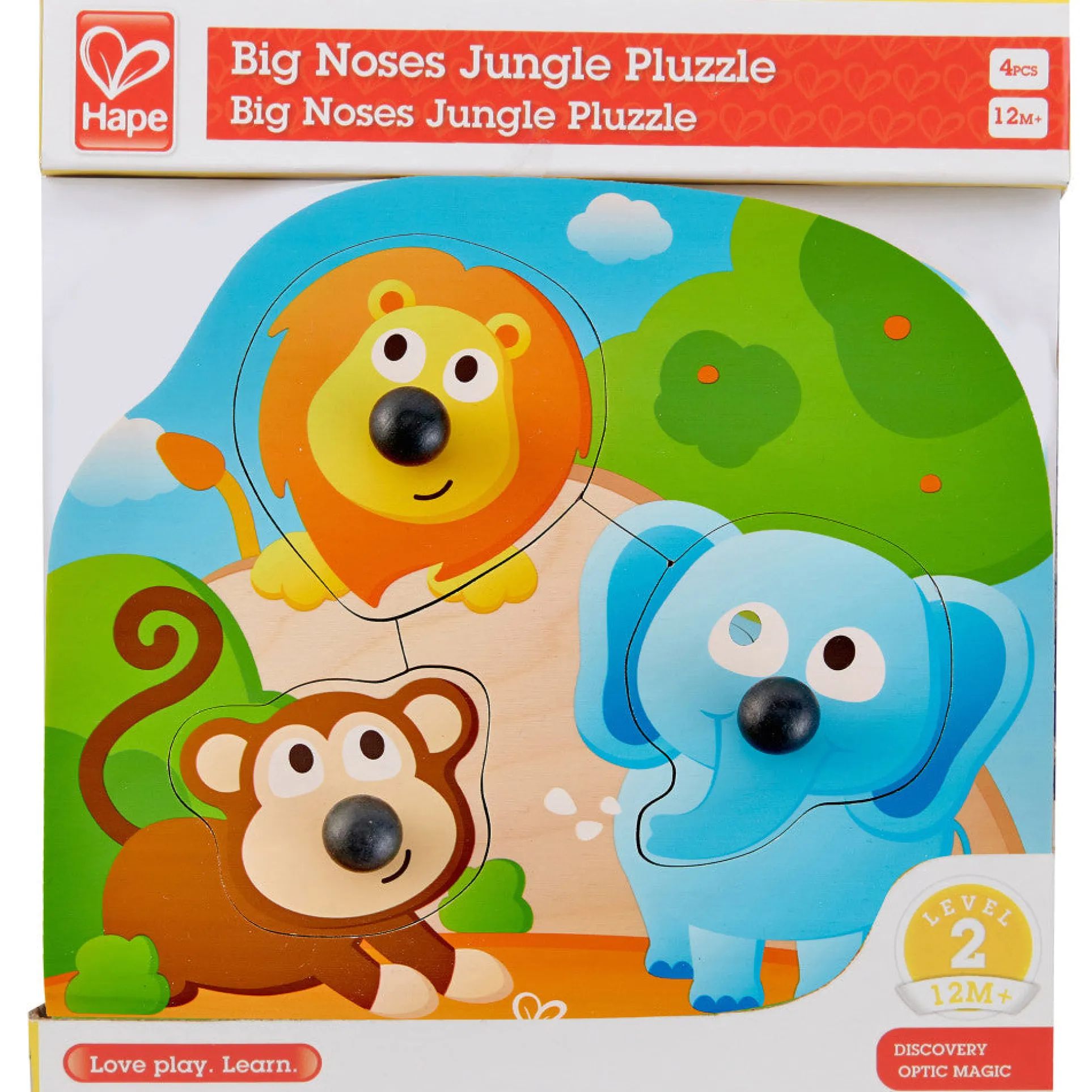 Hape Jungle Adventure Big Nose 4pc Wooden Puzzle