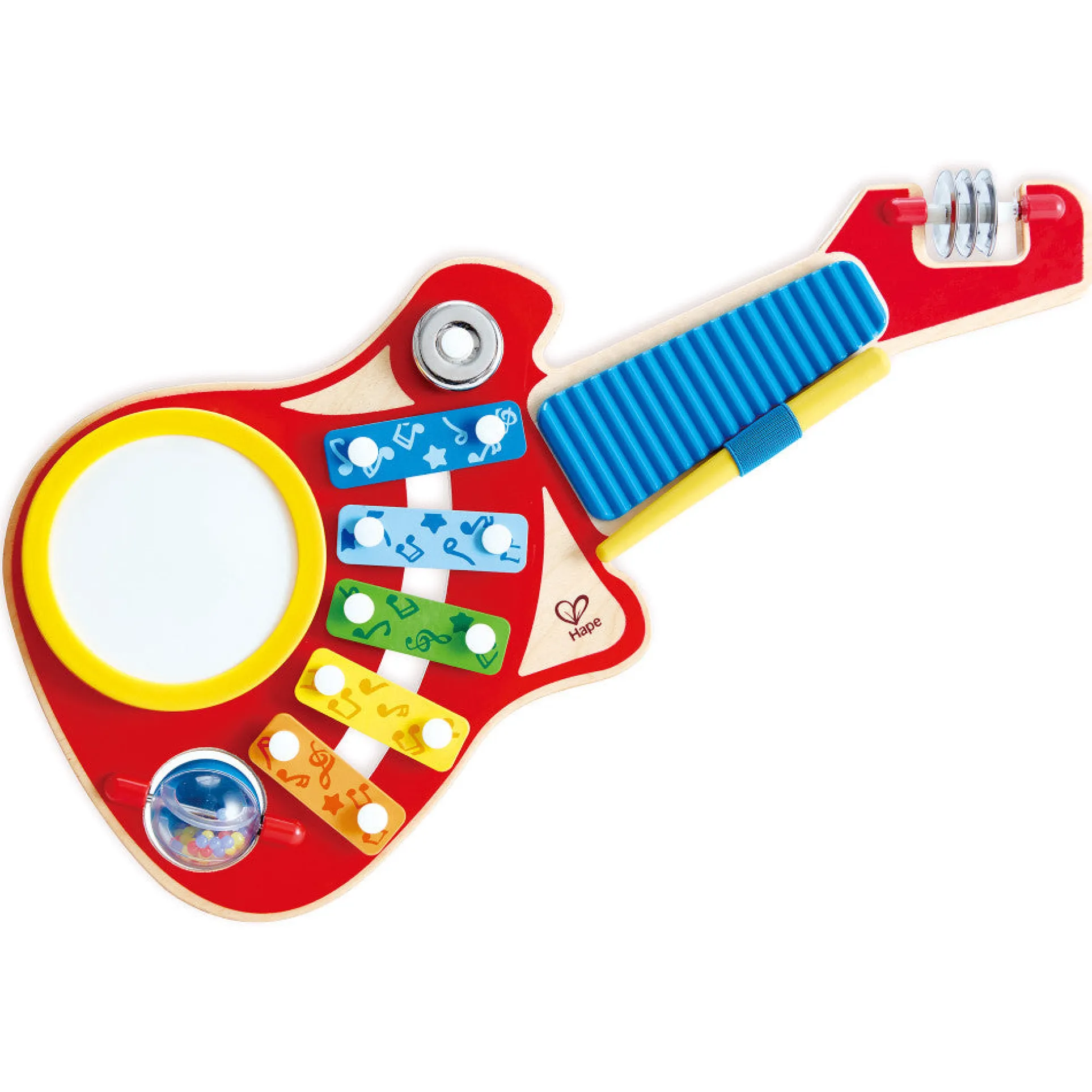 Hape Rainbow 6-in-1 Music Maker Wooden Guitar Toy