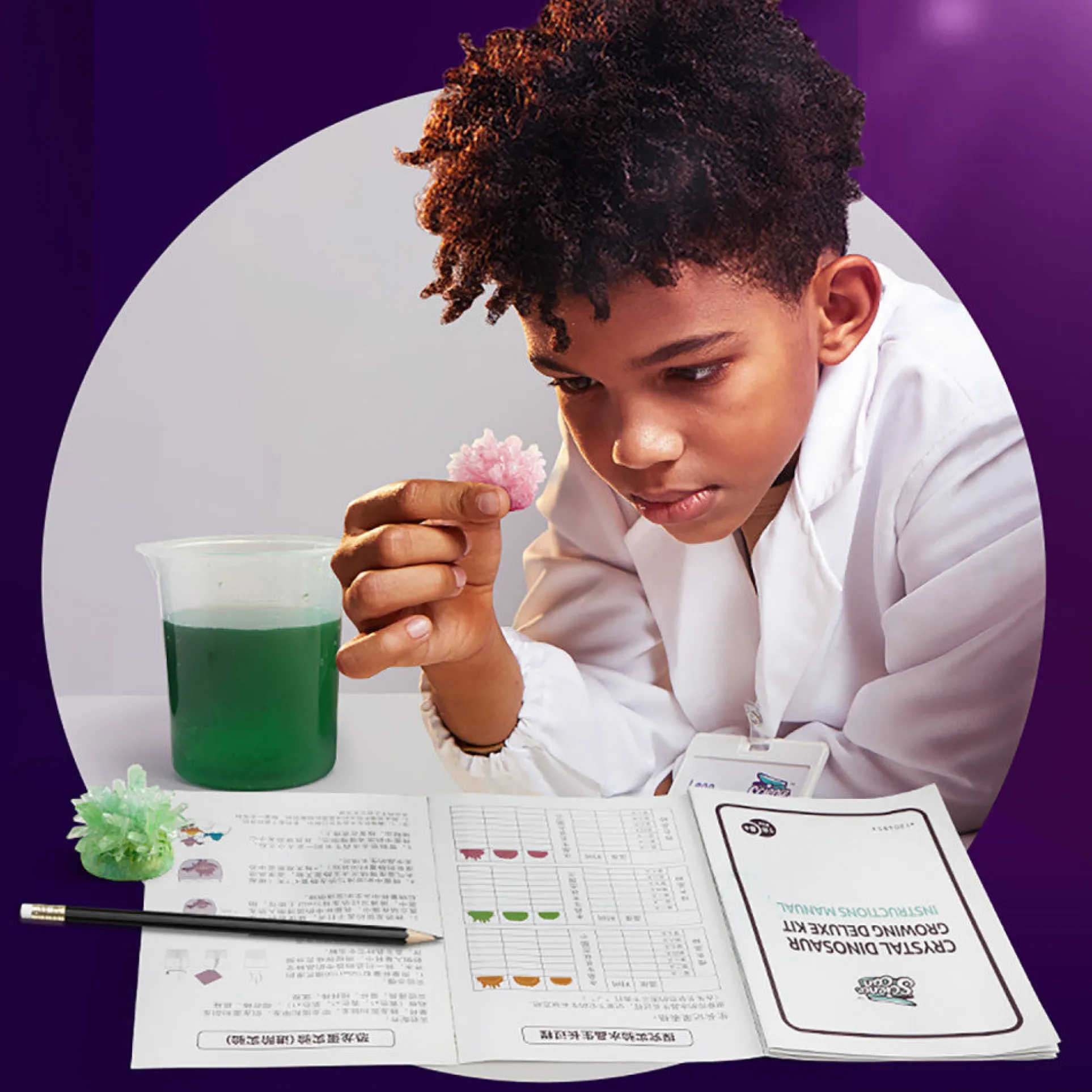 Hape Science Can Crystal Dinosaur Growing Deluxe Kit - Interactive Science Adventure