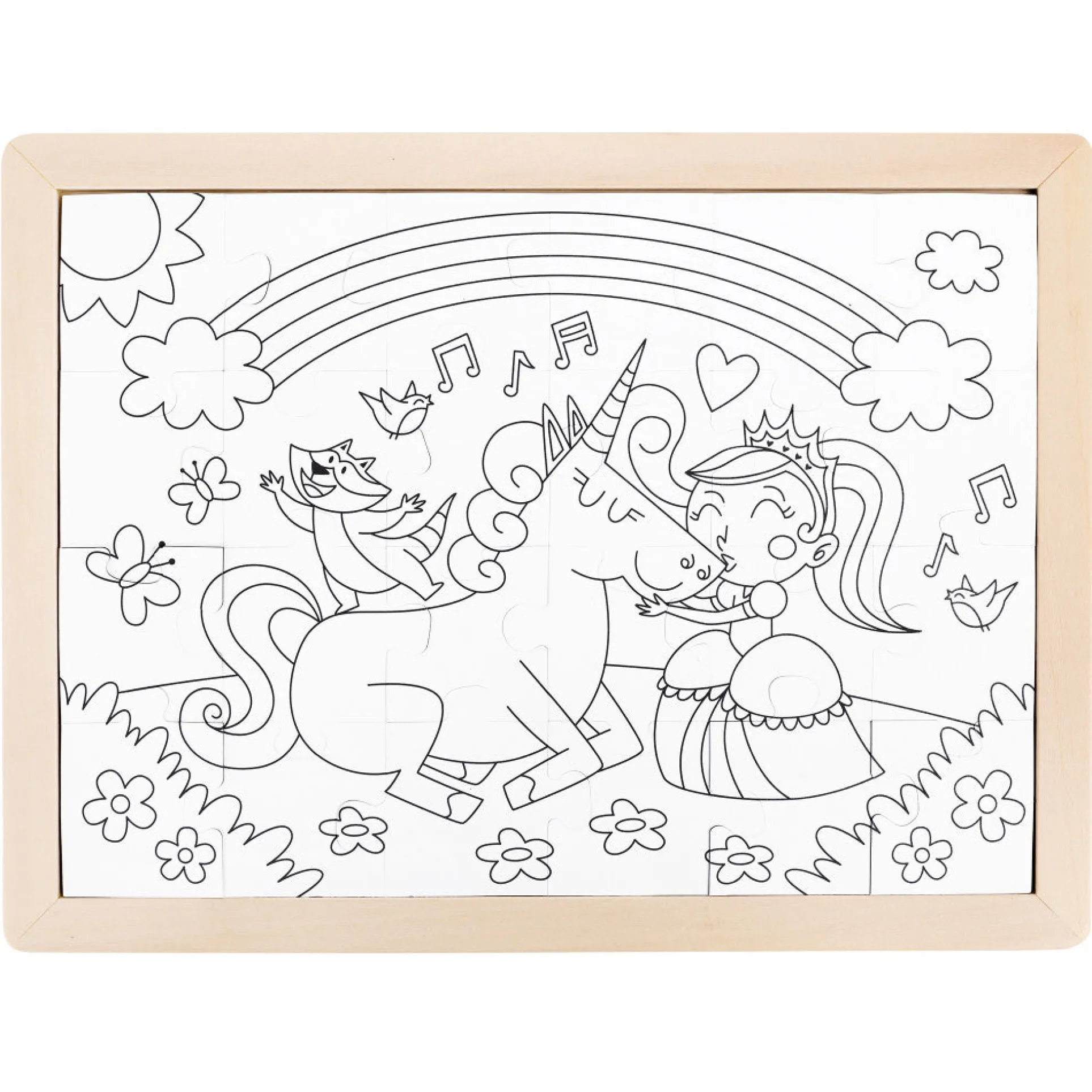 Hape Unicorn Friends 24pc Double-Sided Coloring Puzzle