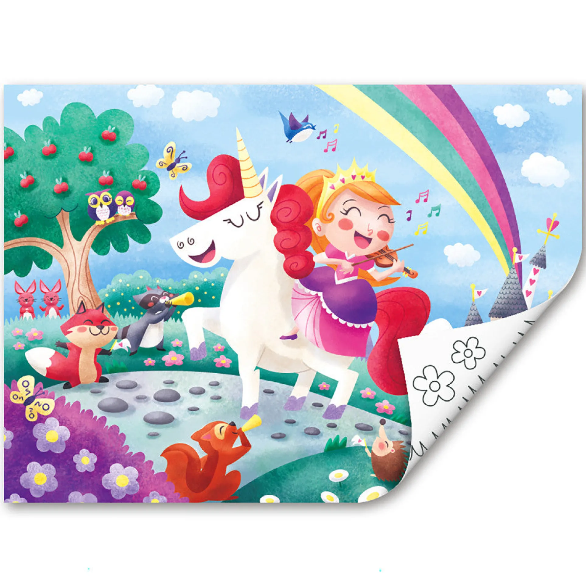 Hape Unicorn Friends 24pc Double-Sided Coloring Puzzle