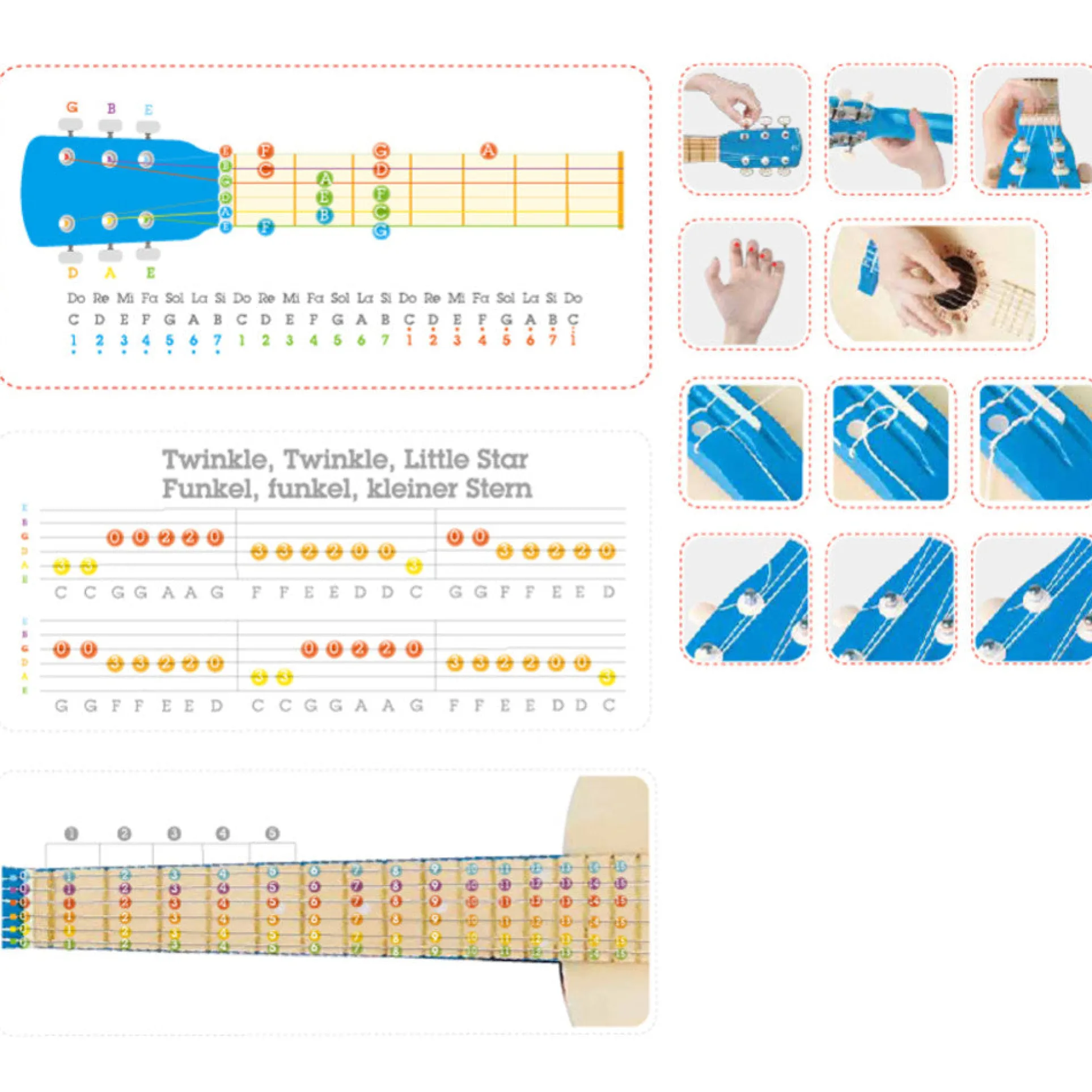 Hape Vibrant Blue First Musical Guitar for Kids