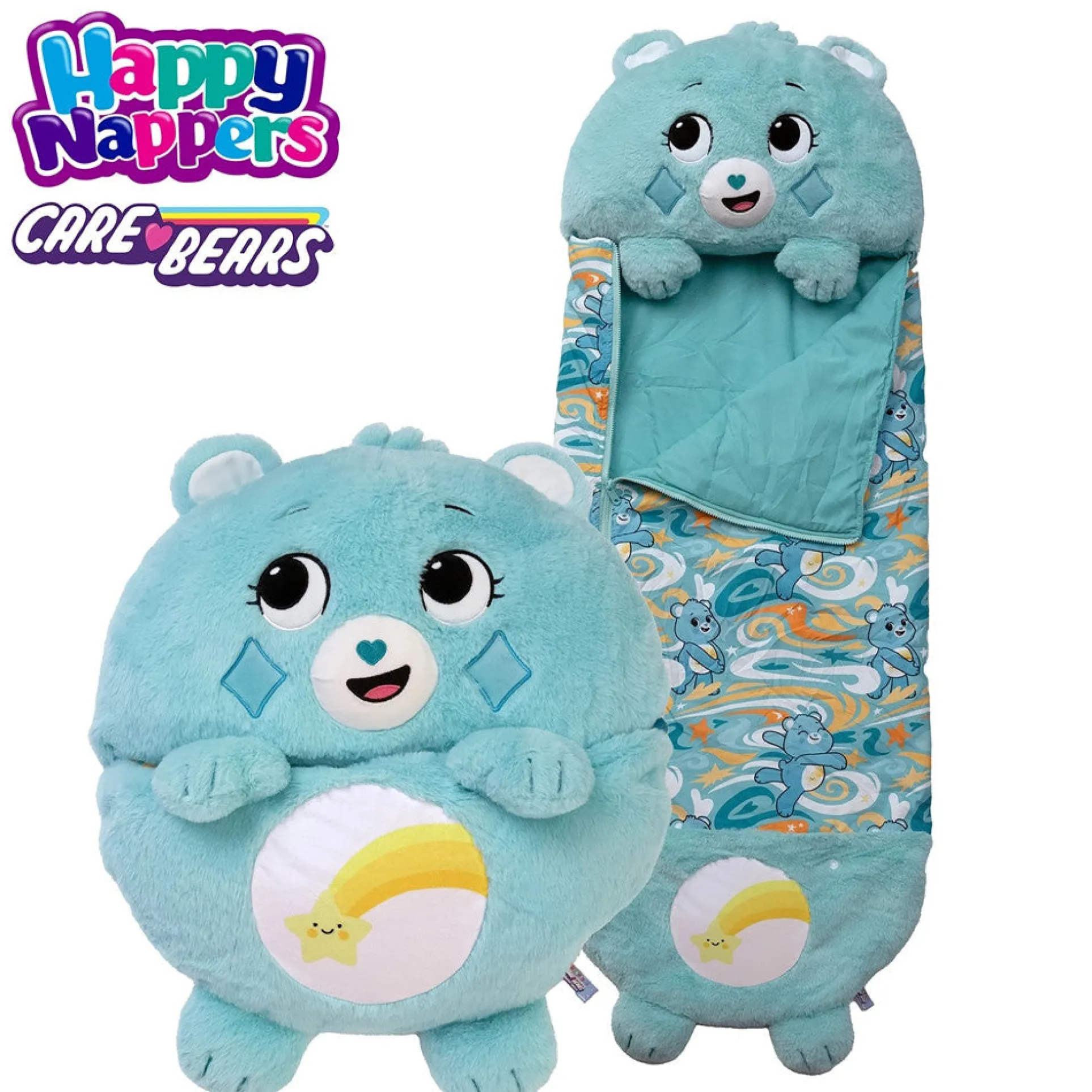 Happy Nappers: Care Bears Sleep Sack Large - Wish Bear, Kids 7+