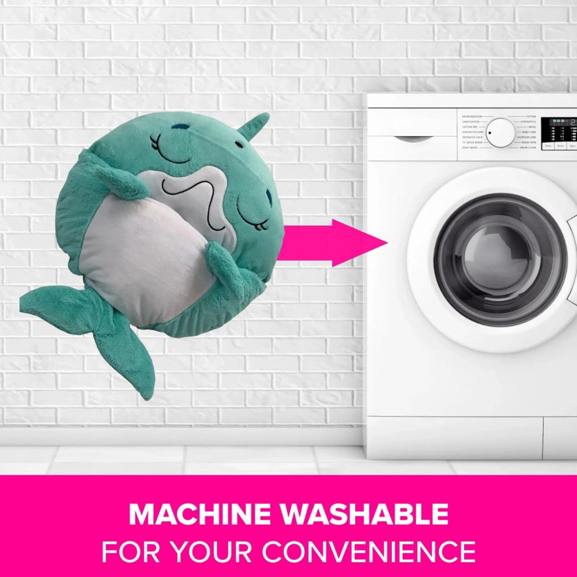 Happy Nappers Dolphin Disco 54 inch Plush Pillow & Sleepy Sack - Medium