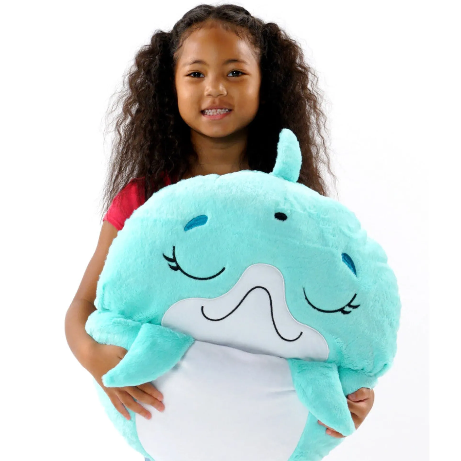 Happy Nappers Dolphin Disco 54 inch Plush Pillow & Sleepy Sack - Medium