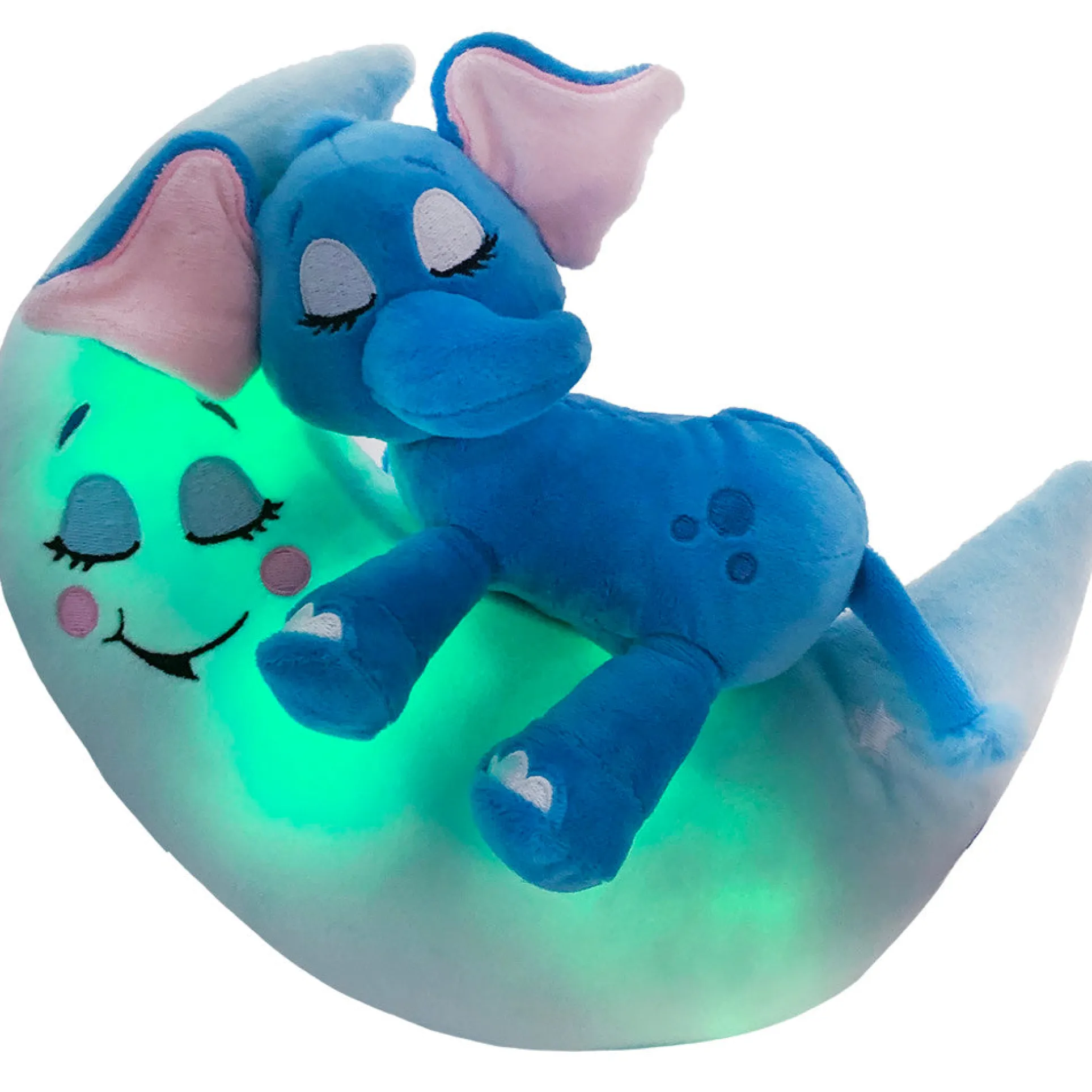 Happy Nappers Lullabrites 12 inch Interactive Elephant Plush - Blue