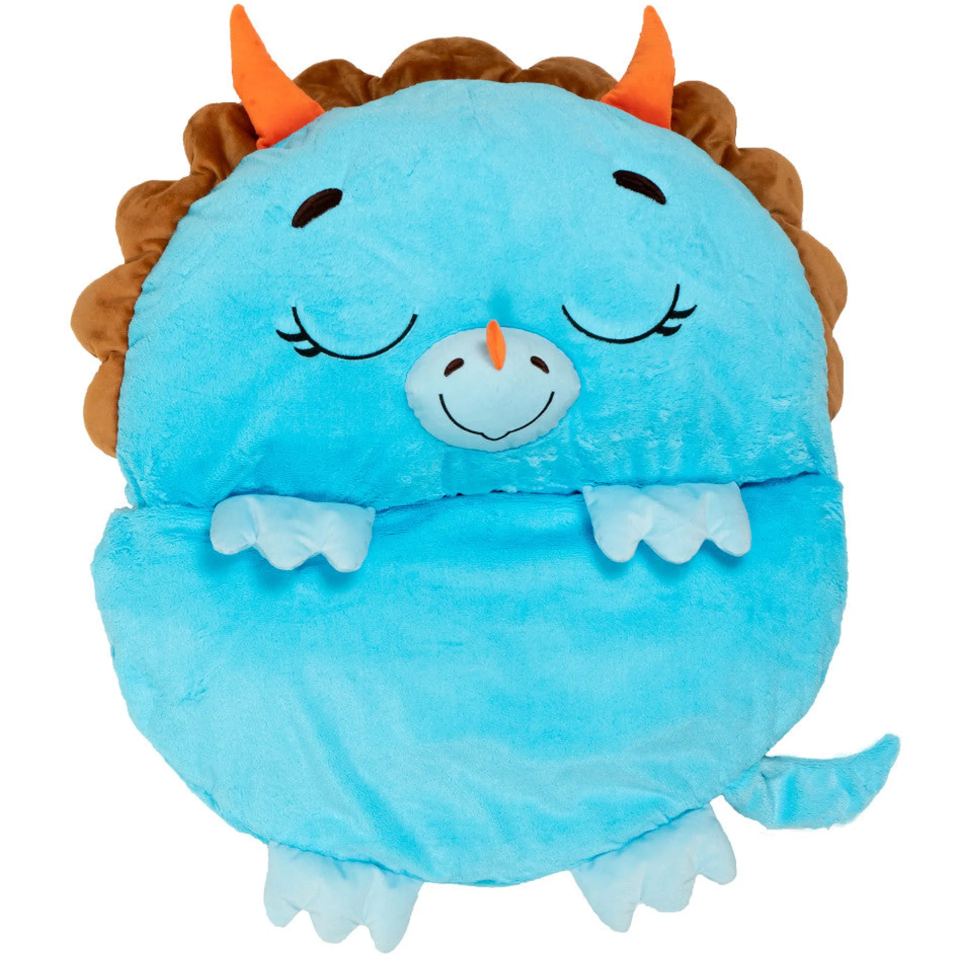 Happy Nappers Triceratops Timmy 54 Inch Plush Pillow & Sleepy Sack - Medium