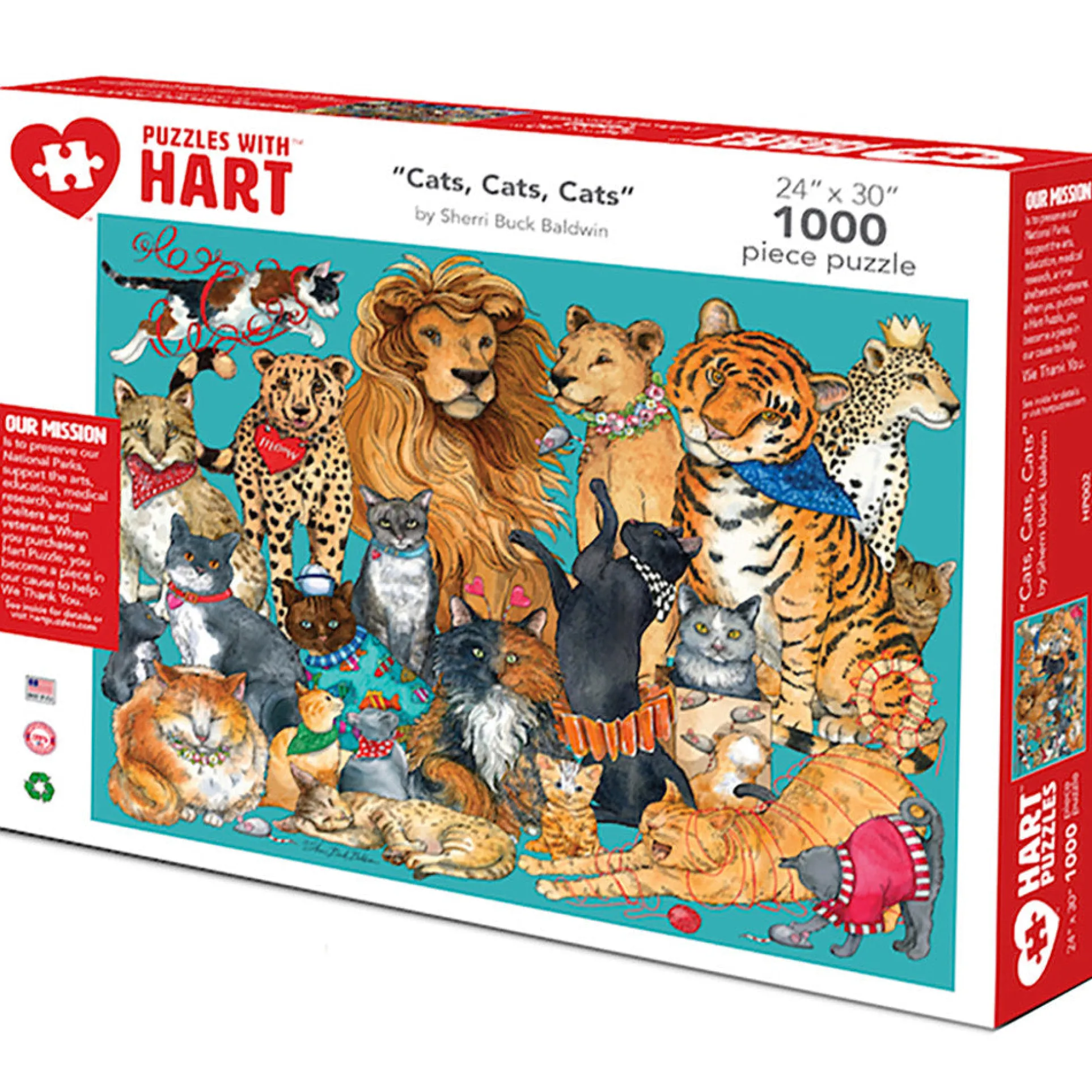 Hart Puzzles Cats, Cats, Cats by Sherri Buck Baldwin - 1000 pc