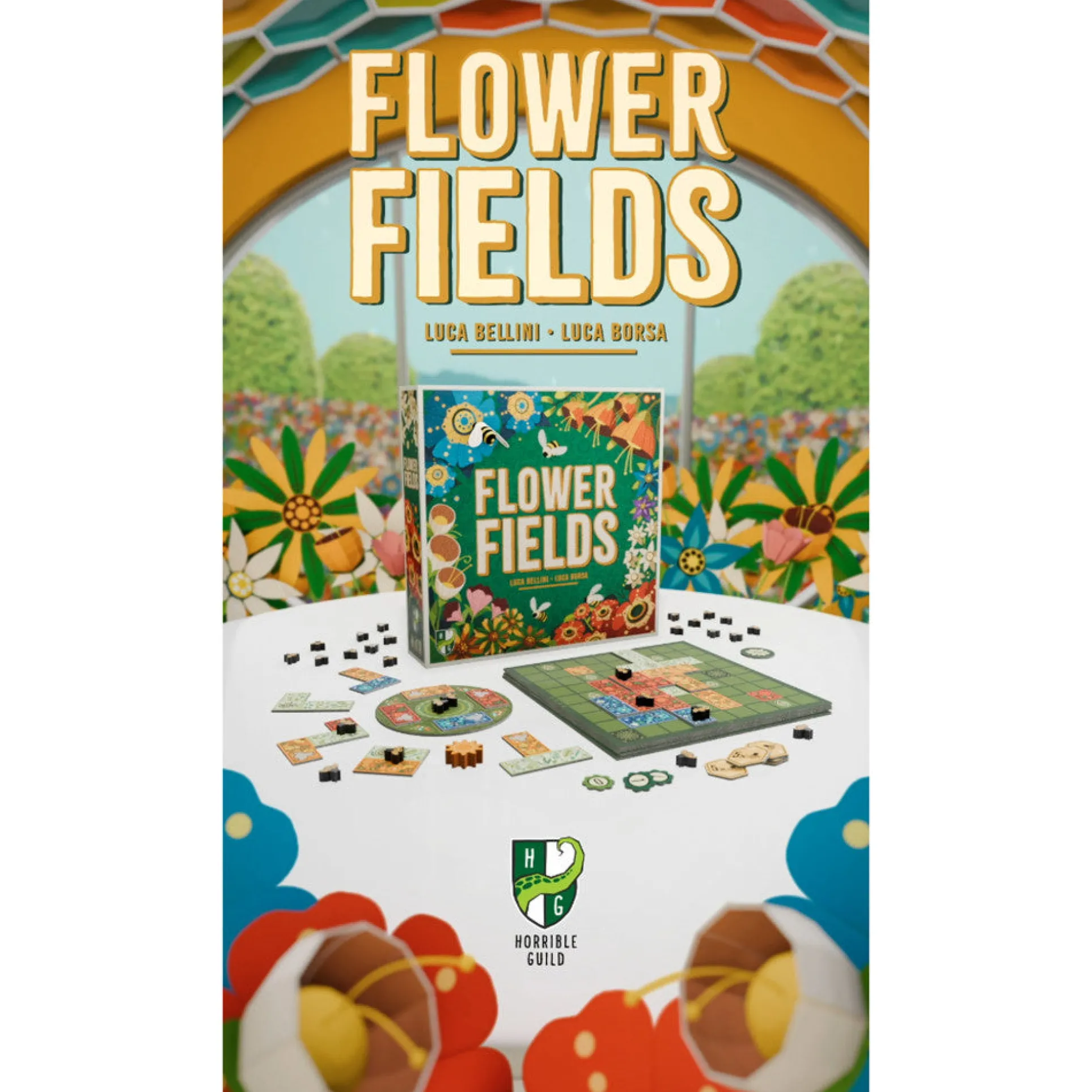 Horrible Guild: Flower Fields - Tile Placement Board Game for Ages 8+