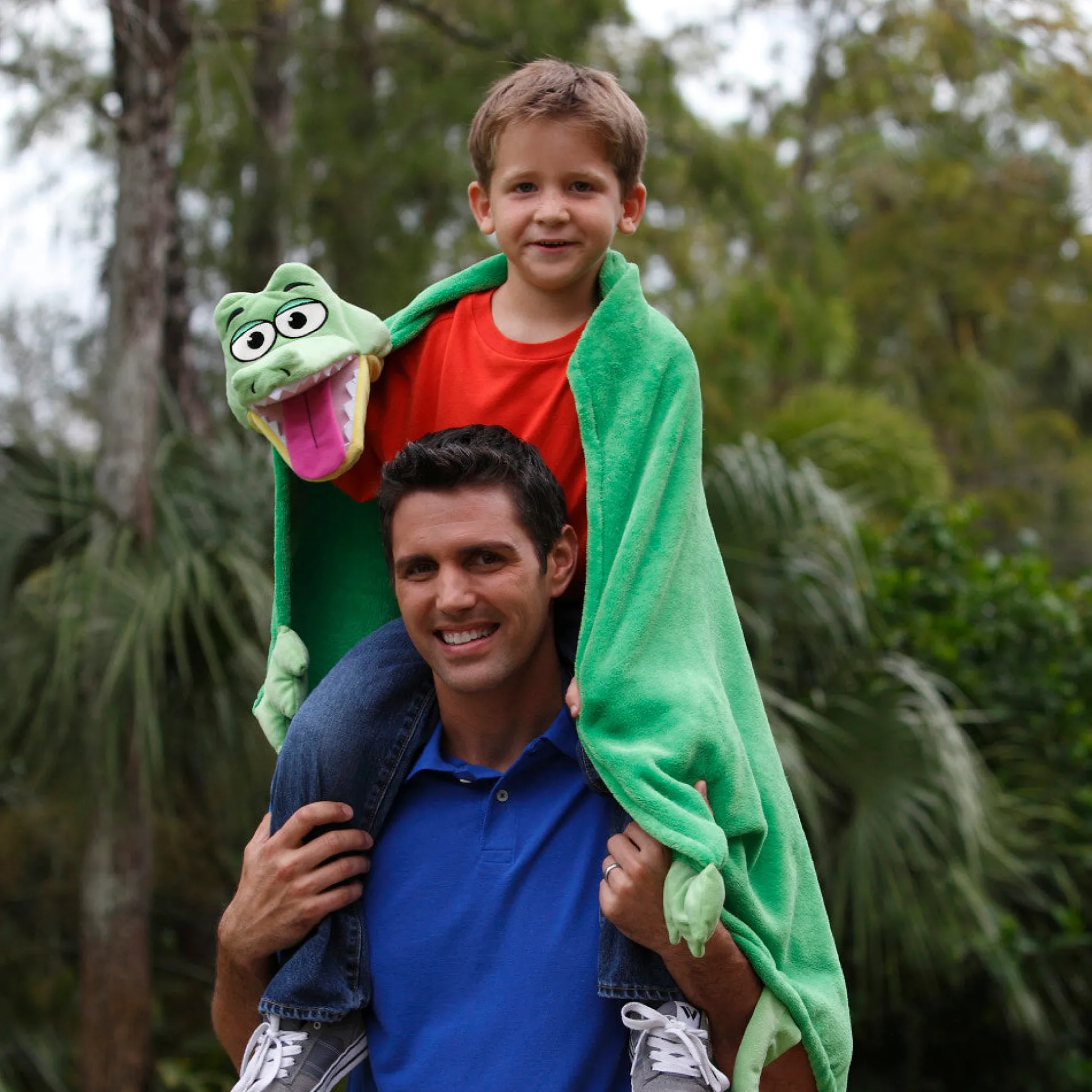 Cuddleuppets Gator - Green, 2-in-1 Plush Puppet & Blanket