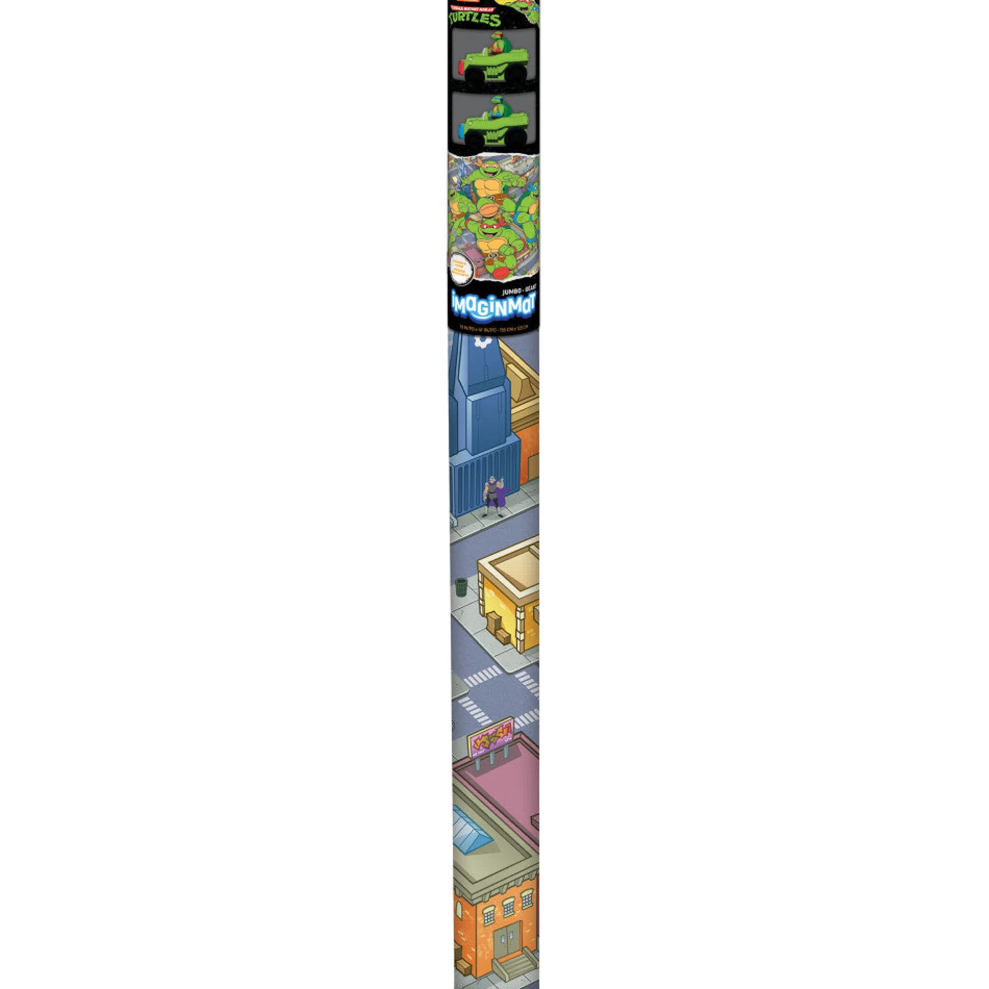 Imaginmat Jumbo TMNT Floor Playmat with 2 Toy Cars, 47x61 Inches