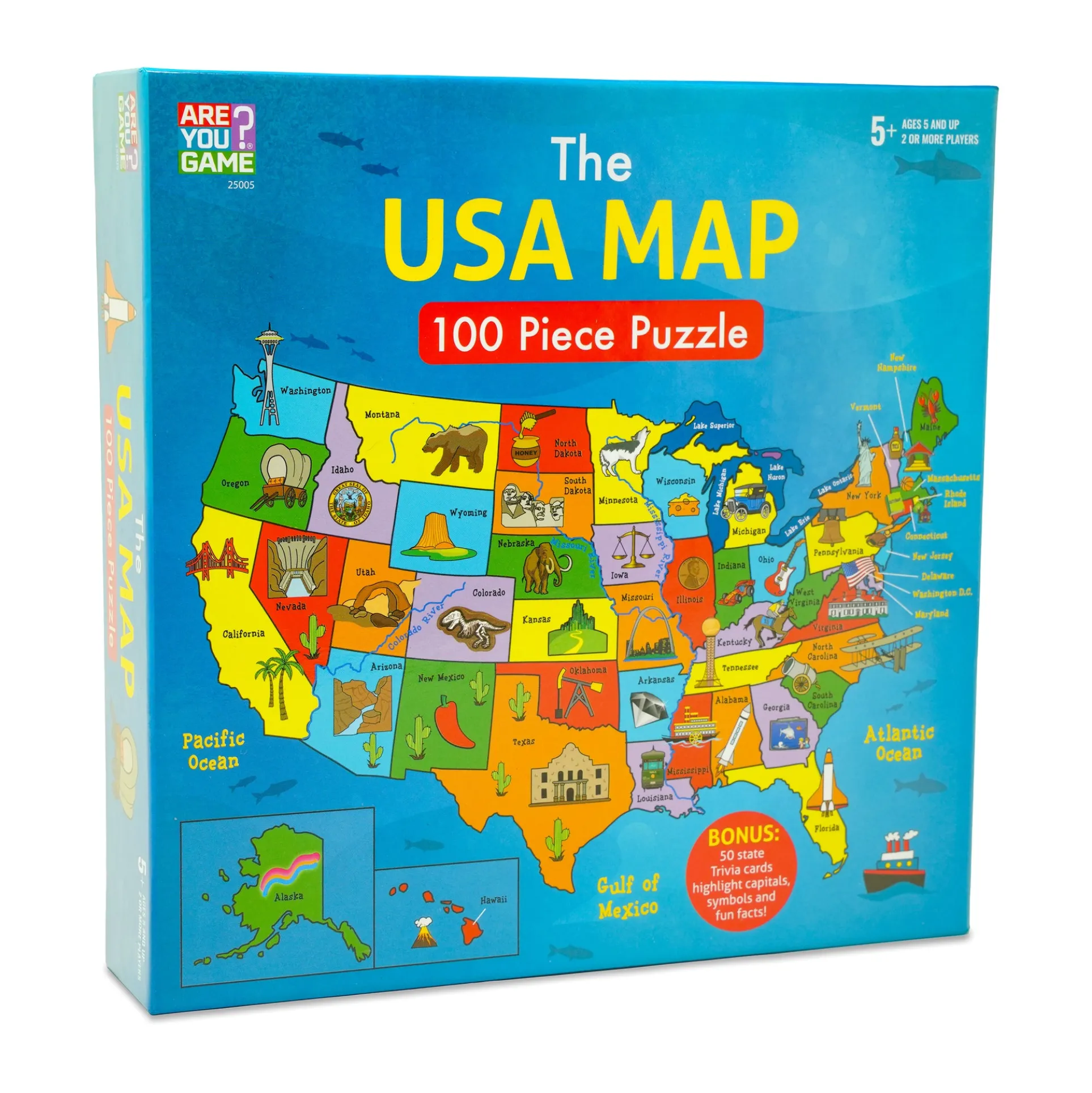 Interactive USA Map and State Trivia Puzzle – 100 pc
