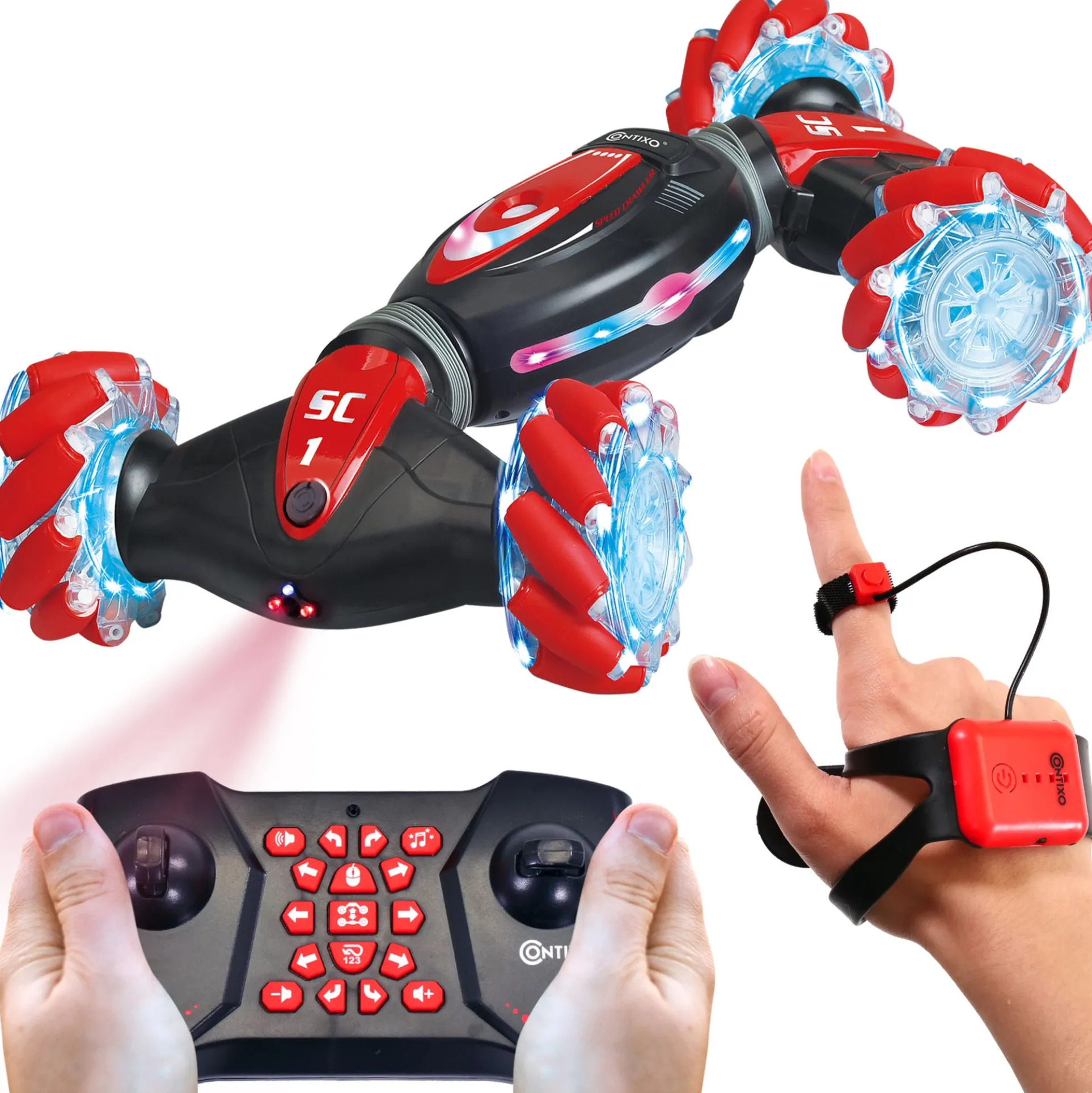 Contixo SC1 All Terrain RC Stunt Car - Gesture Control - Red