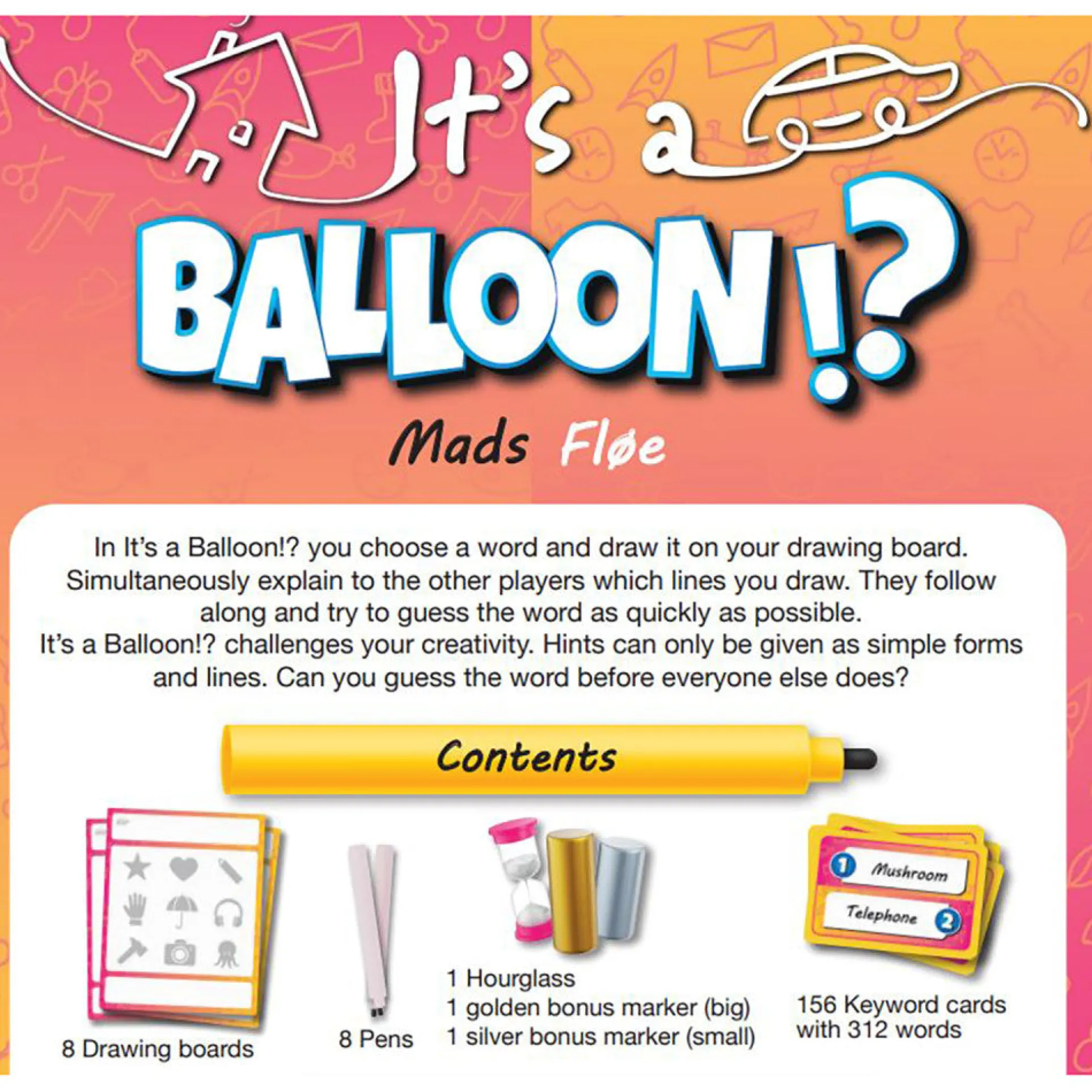 It's A Balloon Word Guessing Drawing Game by Rio Grande Games, Ages 8+