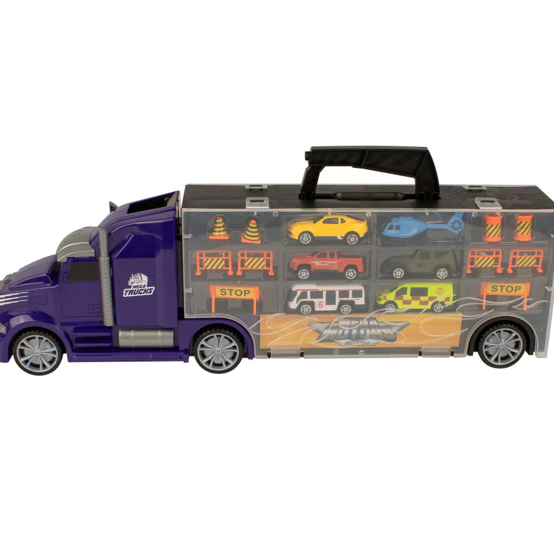 Mighty Motors Blue Heavy Hauler Truck Carry Case with Die-Cast Vehicles