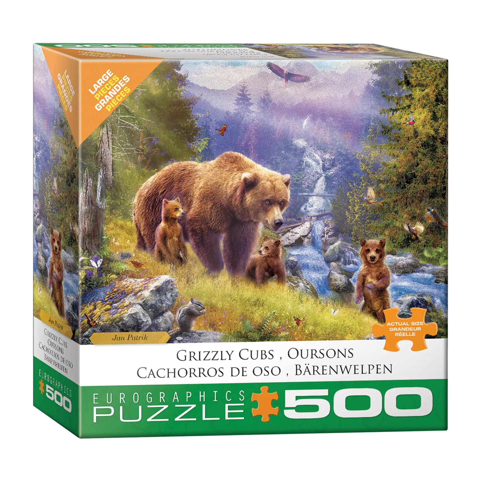 Jan Patrik Enchanted Forest Grizzly Cubs Jigsaw Puzzle - 500 pcs