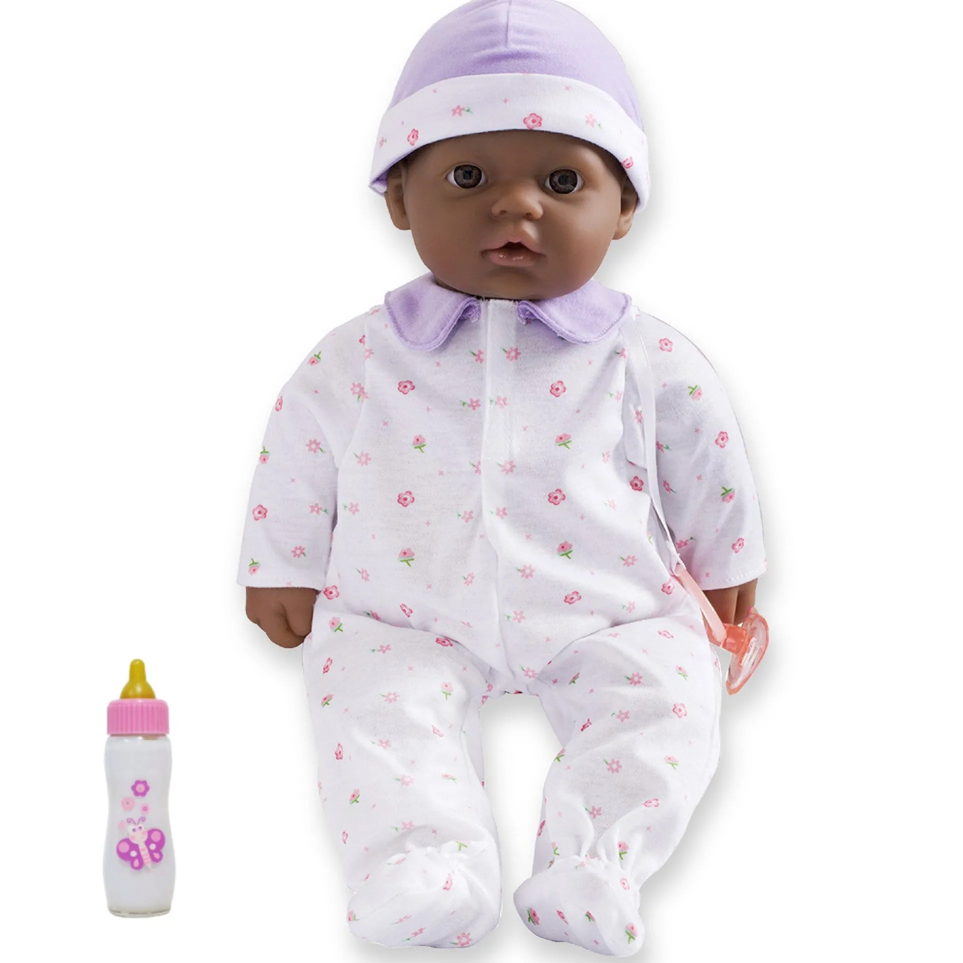 JC Toys La Baby Soft 16-Inch Doll with Purple Sleeper and Pacifier