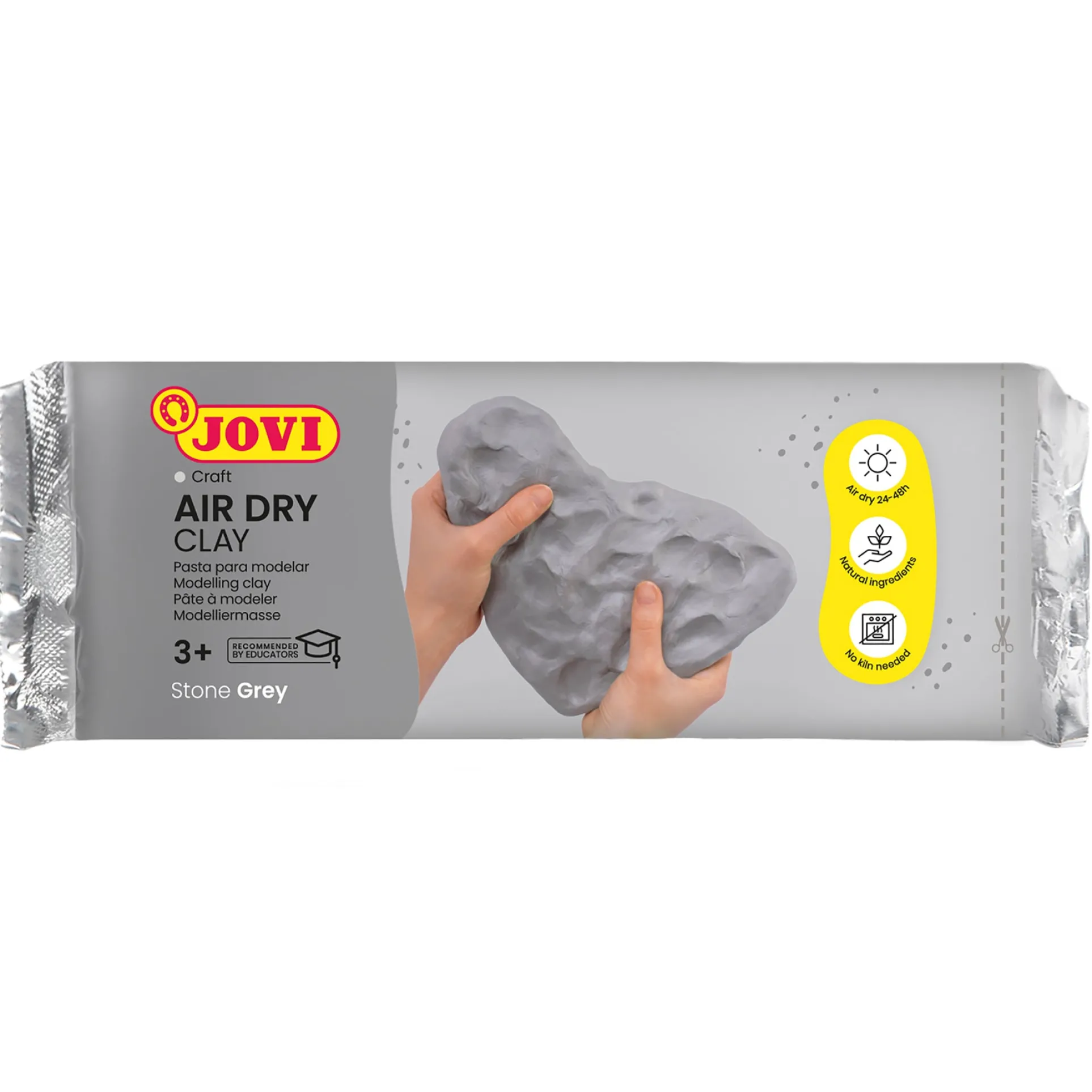 JOVI Home Artist Collection Air Dry Clay - Grey, 2.2lb Bar, Pack of 2