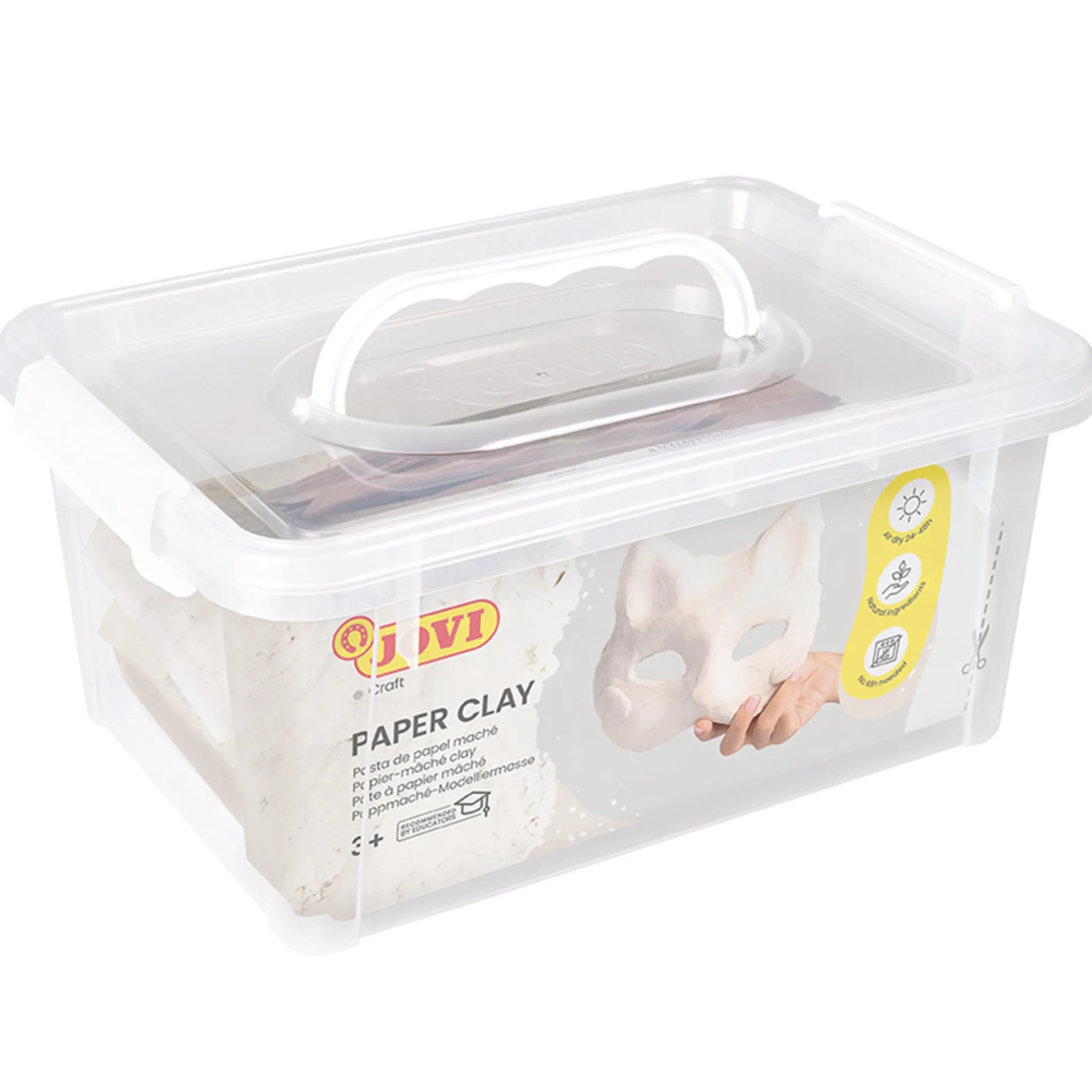 JOVI Premium Paper Clay School Pack, 3 Bars 1.5lb & 20 Spatulas