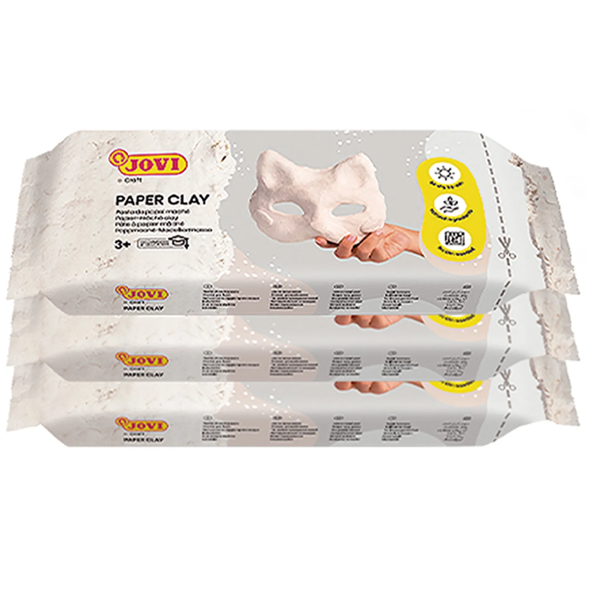 JOVI Premium Paper Clay School Pack, 3 Bars 1.5lb & 20 Spatulas