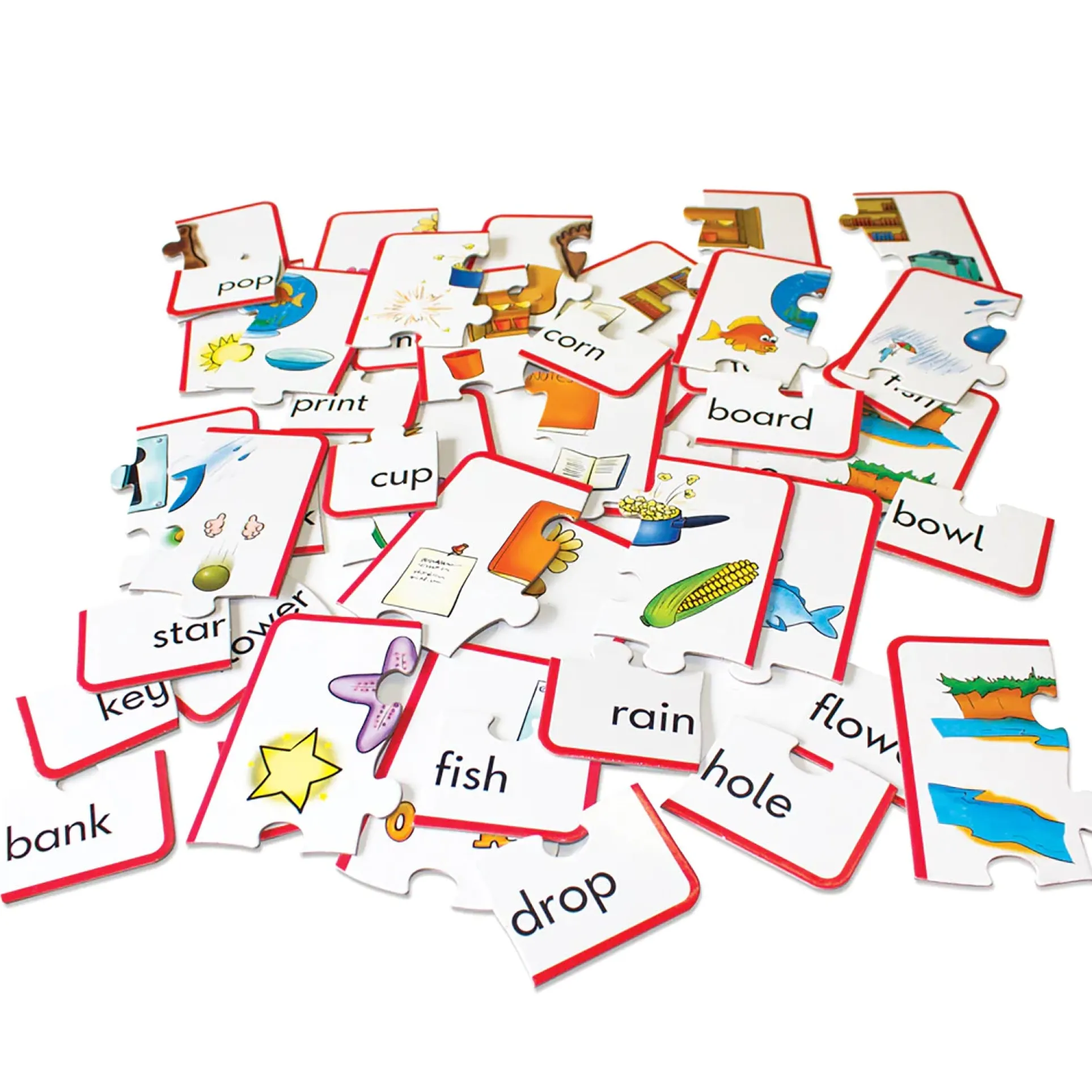 Junior Learning Compound Word Puzzles - Multicolored Language Game