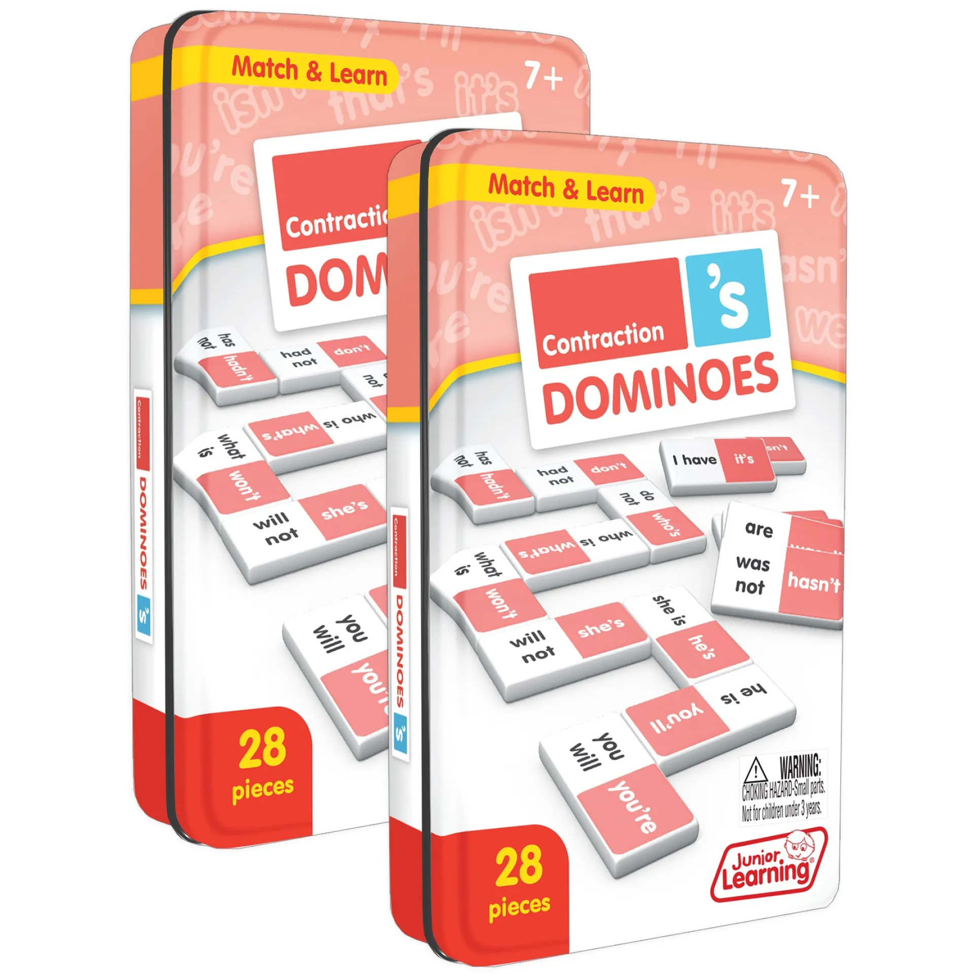 Junior Learning Contraction Match & Learn Dominoes - Twin Pack