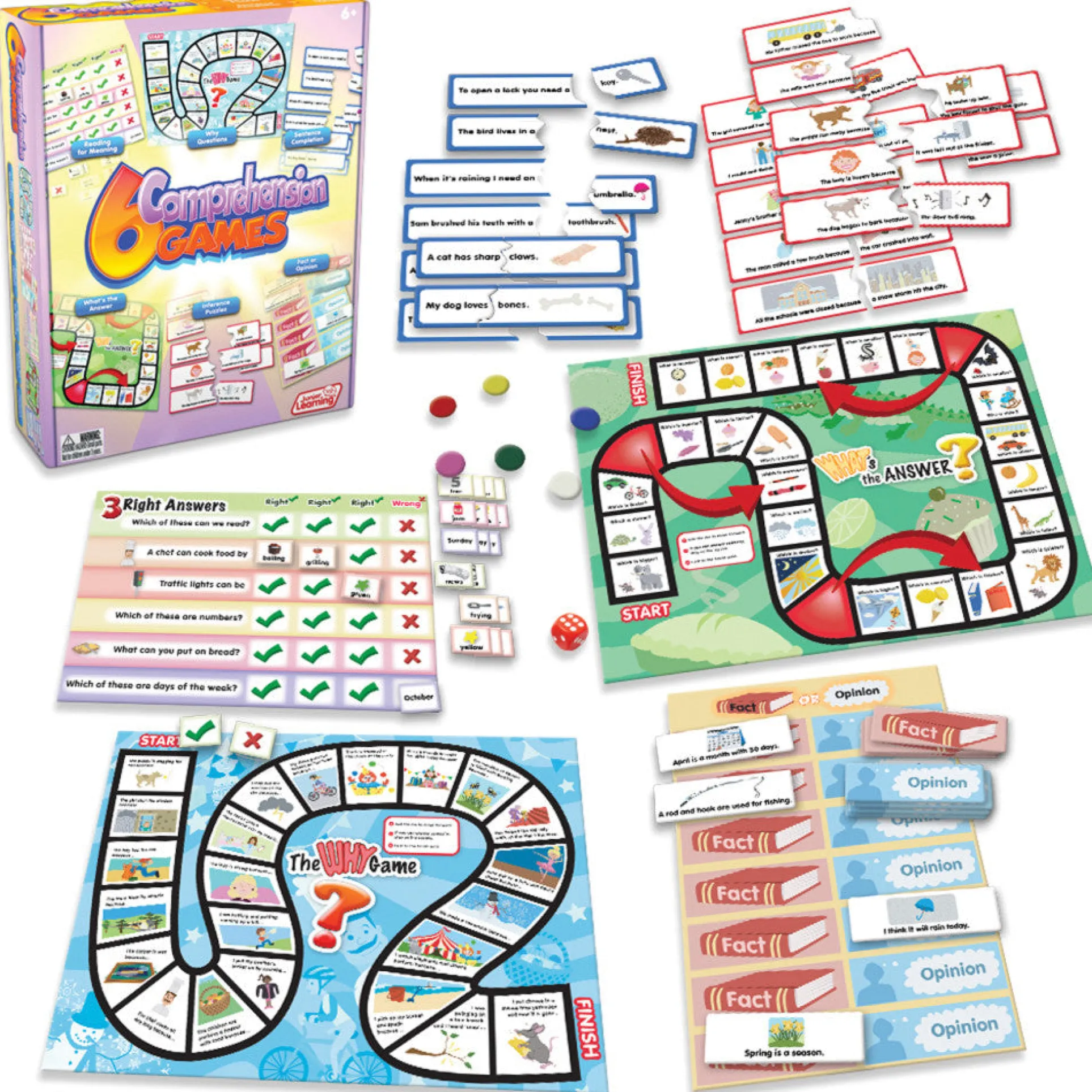 Junior Learning Comprehension Quest Board Game - Language Arts for Ages 6-9