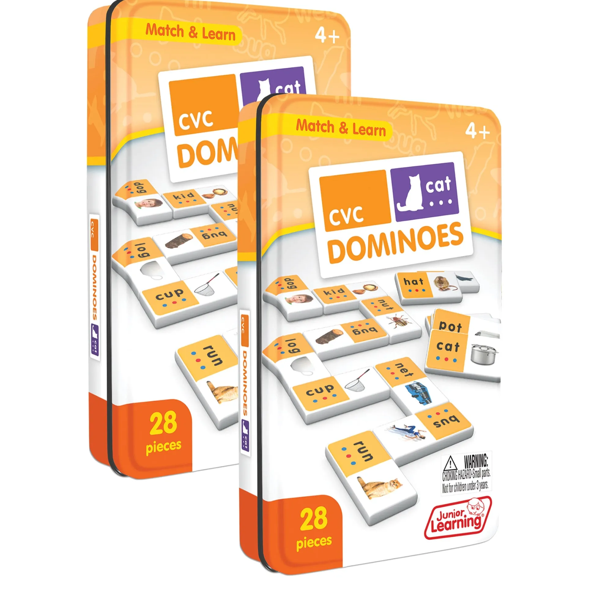Junior Learning CVC Match & Learn Dominoes - Double Pack Education Set