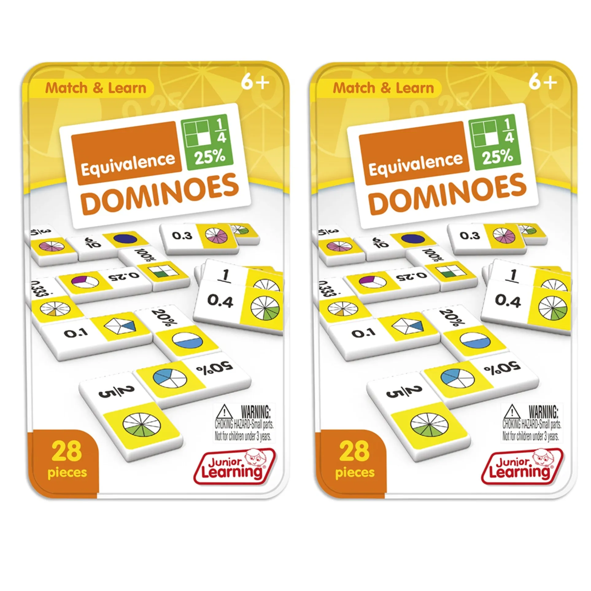 Junior Learning Equivalence Dominoes Game - 2 Pack Learning Set