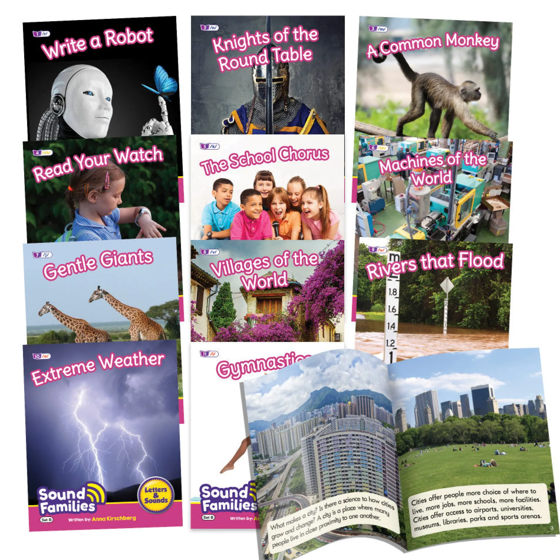 Junior Learning 12-Piece Decodable Readers Set - Sound Families Consonants Non-Fiction