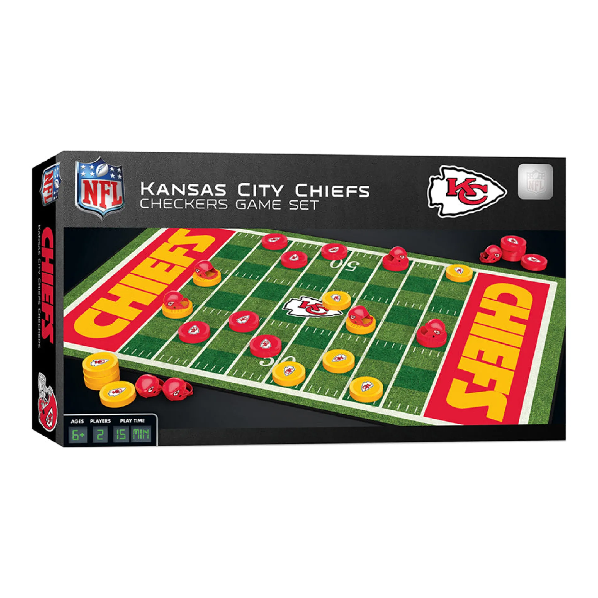 Kansas City Chiefs NFL Checkers Game Set by Masterpieces Puzzles