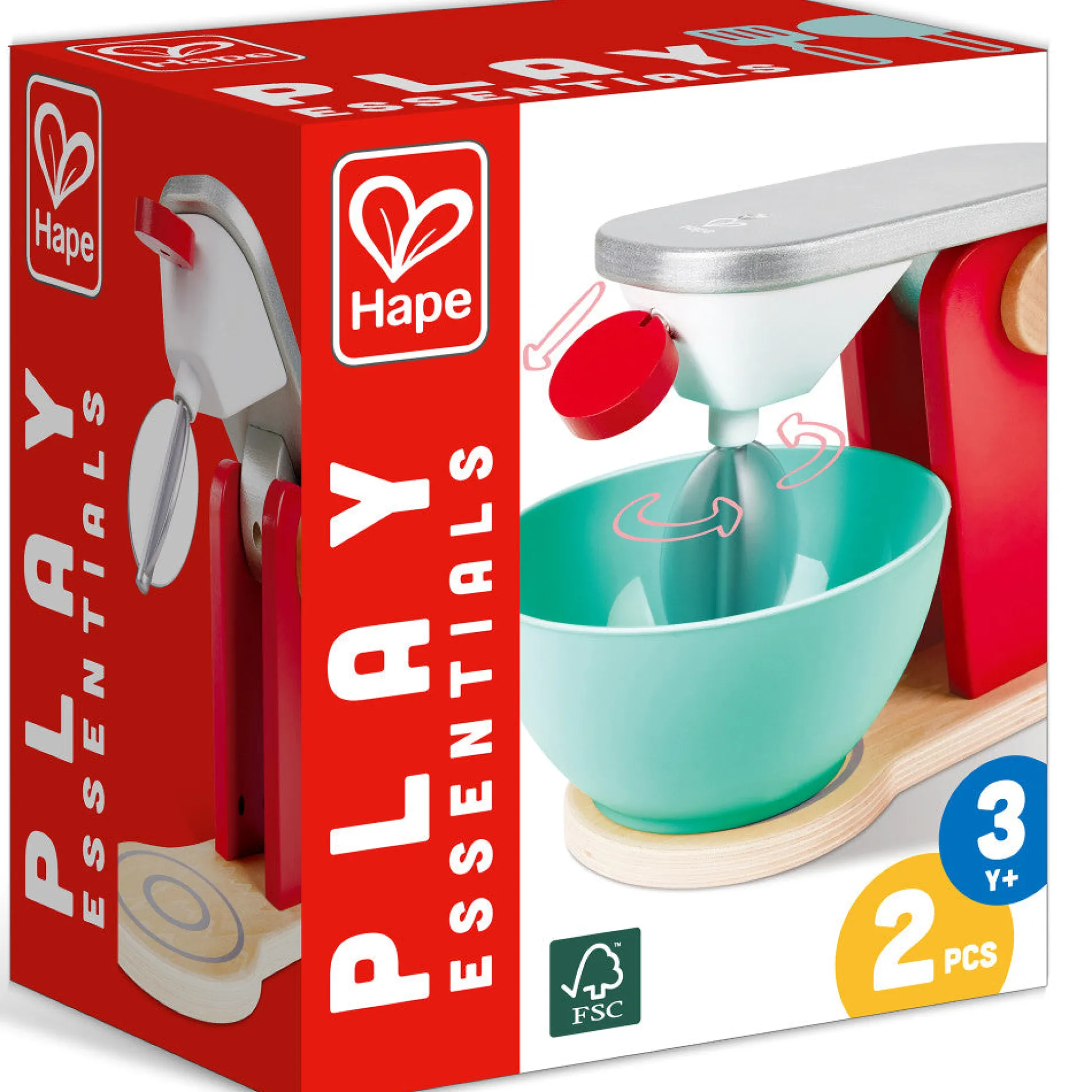 Hape Red Wooden Mix & Bake Set - Whirl & Twirl Blender Toy