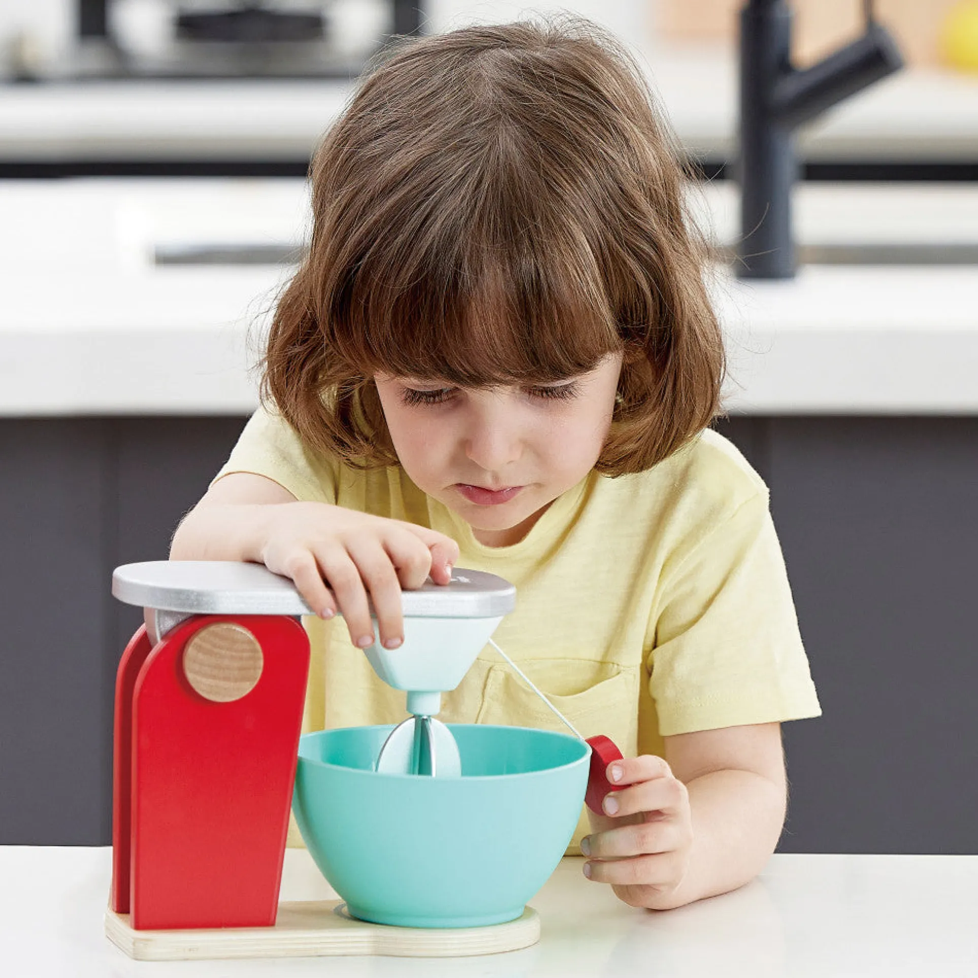 Hape Red Wooden Mix & Bake Set - Whirl & Twirl Blender Toy