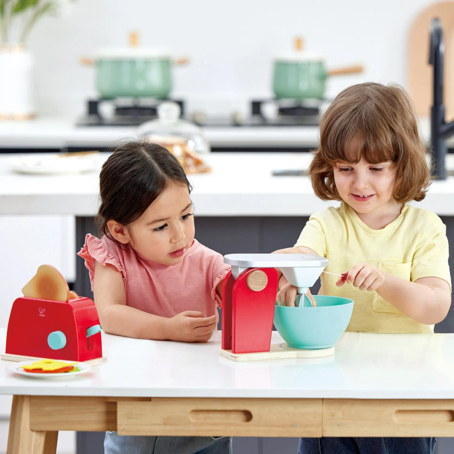 Hape Red Wooden Mix & Bake Set - Whirl & Twirl Blender Toy