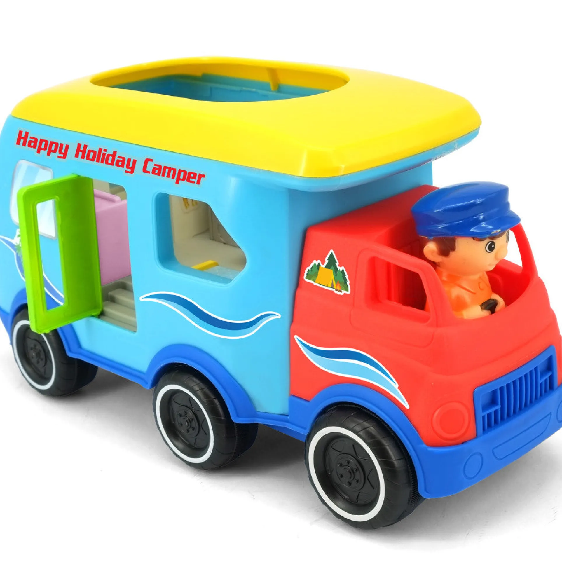 Kiddieland Light & Sound Motorized Happy Camper Toy Vehicle