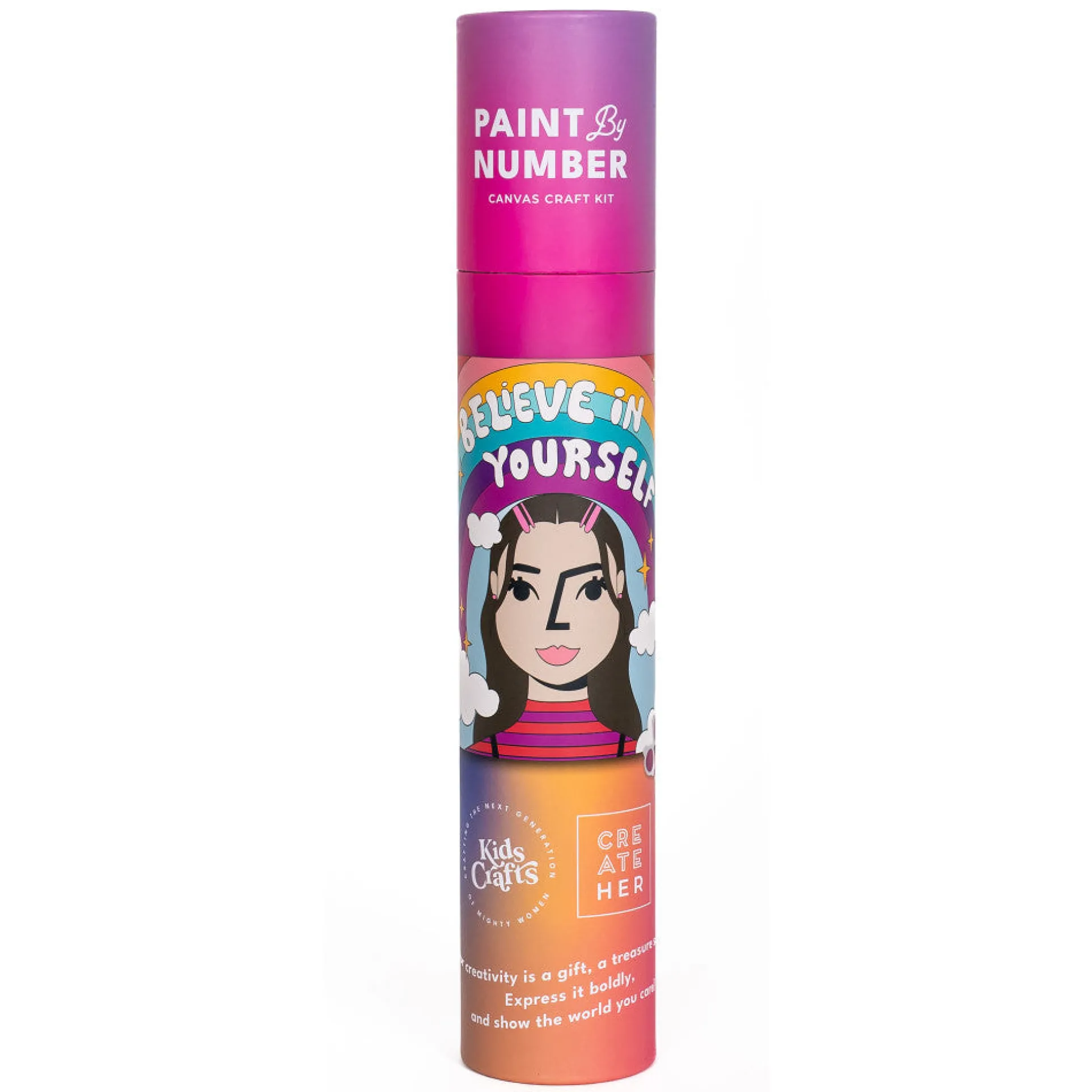 Kids Crafts Believe in Yourself Paint by Number Canvas Art Kit for Girls