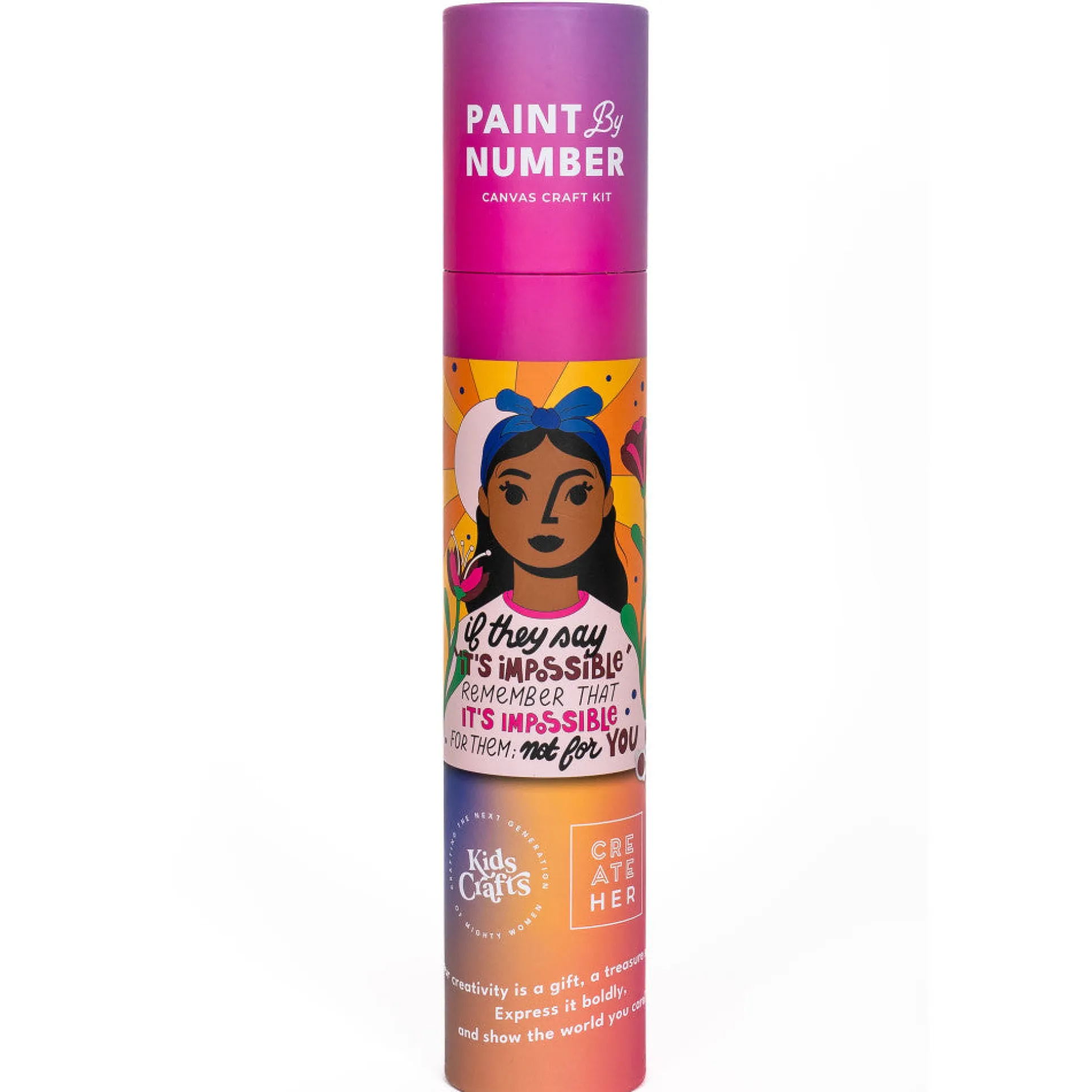 Kids Crafts Paint By Number 'Nothing Is Impossible' Canvas Kit