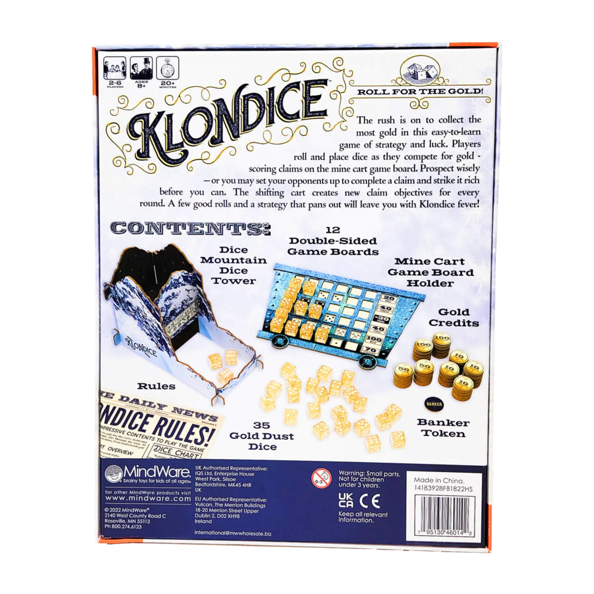 Klondice Roll for the Gold! Strategic Family Dice Game