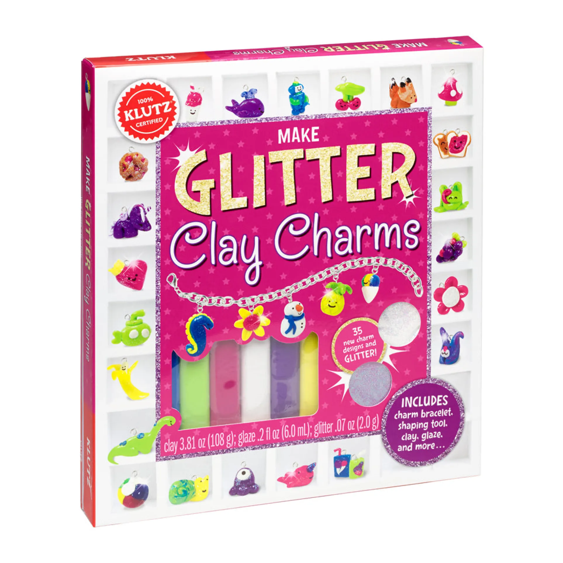 Klutz Make Glitter Clay Charms Craft Kit - Create Sparkling Jewelry