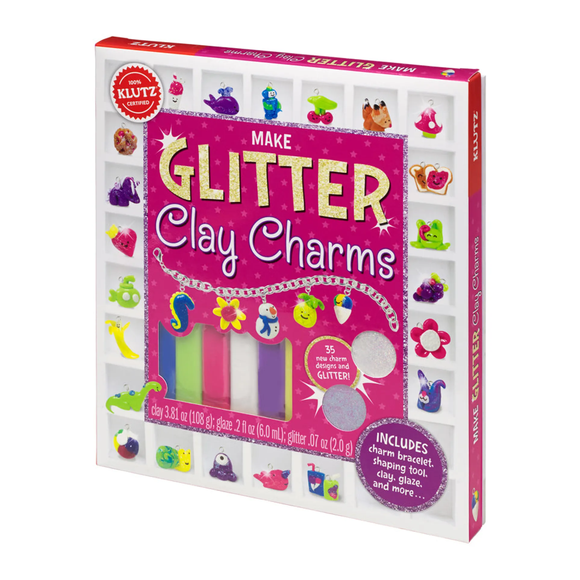 Klutz Make Glitter Clay Charms Craft Kit - Create Sparkling Jewelry
