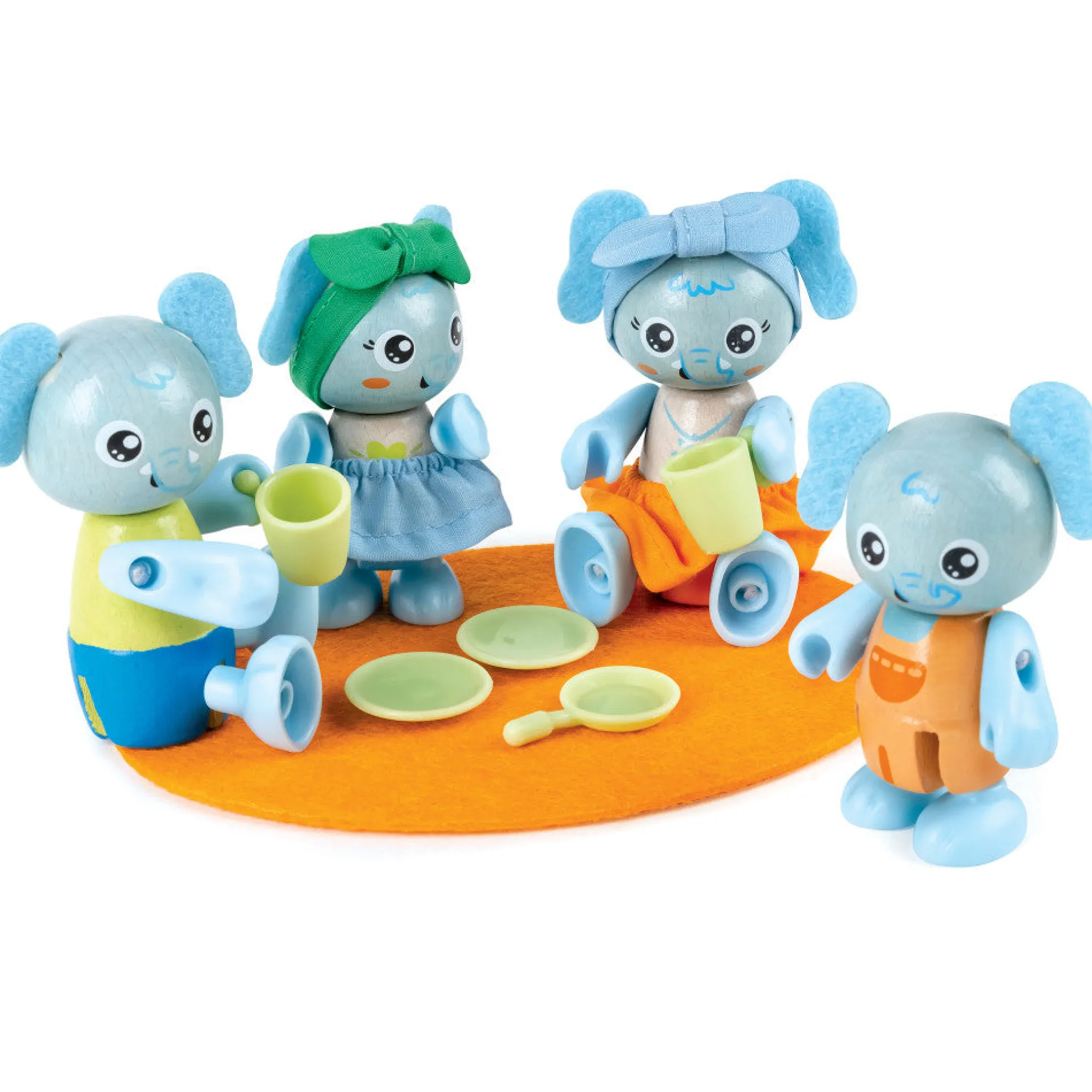Hape Wonderland Elephant Family Playset with Articulated Figurines