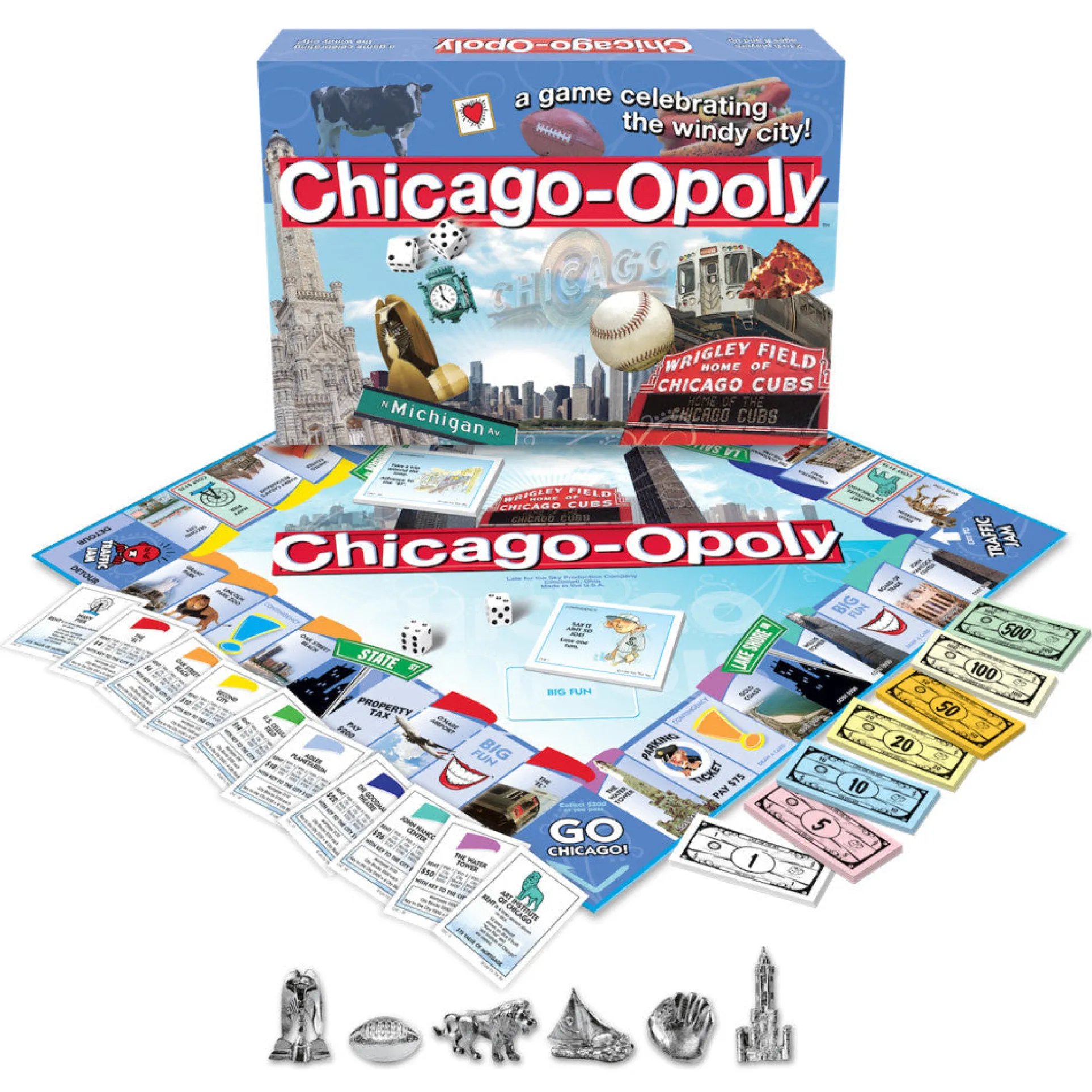 Late for the Sky Chicago-opoly Board Game