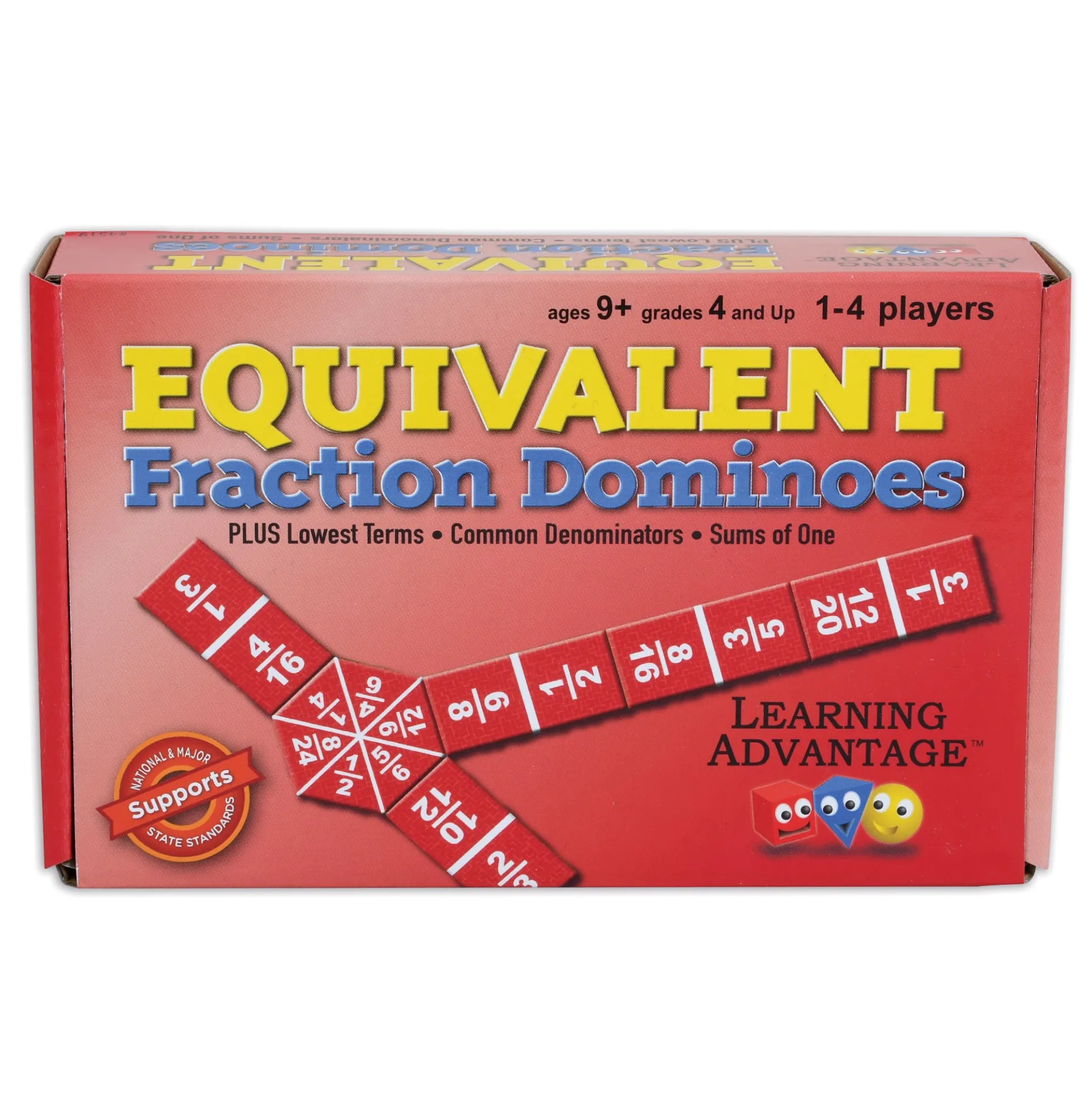 Learning Advantage Equivalent Fraction Dominoes - Math Learning Game - Pack of 2
