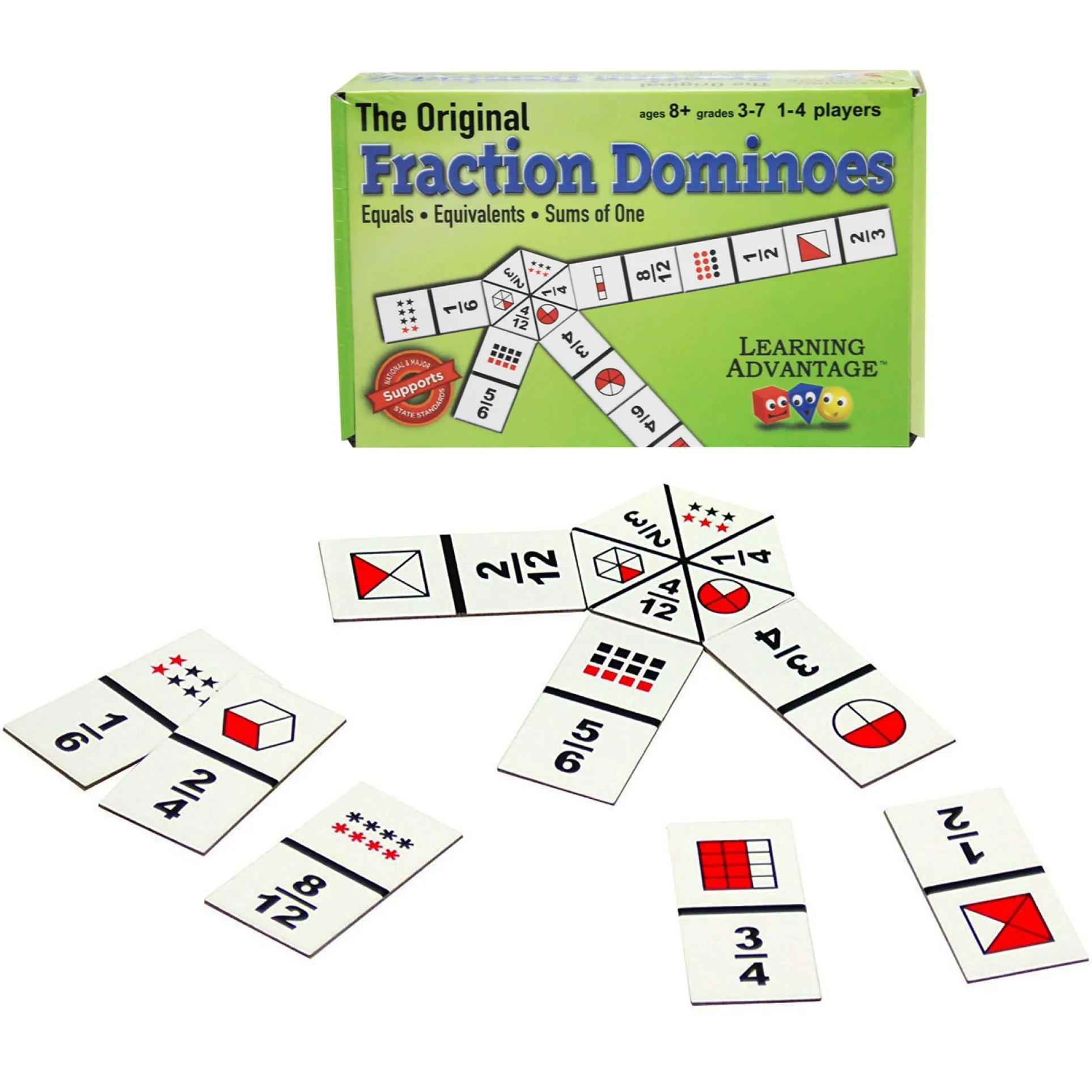 Learning Advantage Original Fraction Dominoes - Educational Math Game
