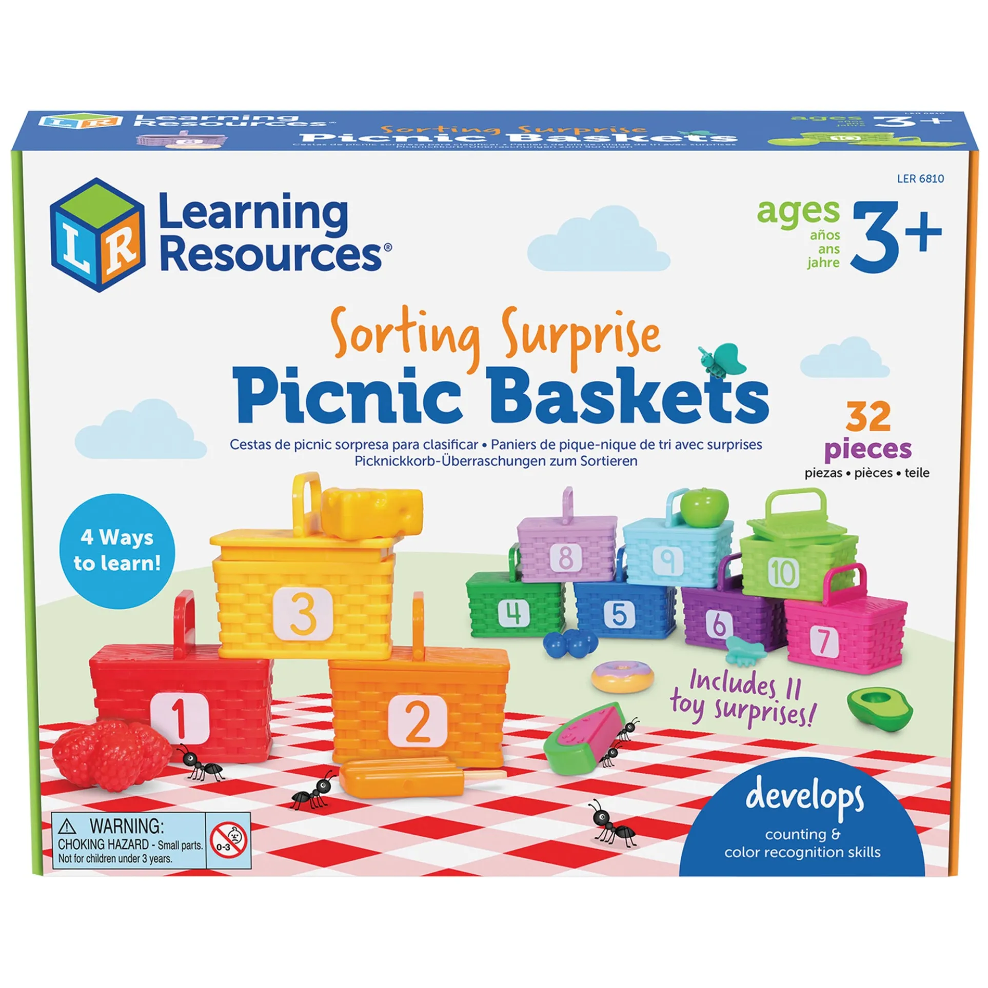 Learning Resources Sorting Picnic Baskets - Colorful Counting Fun