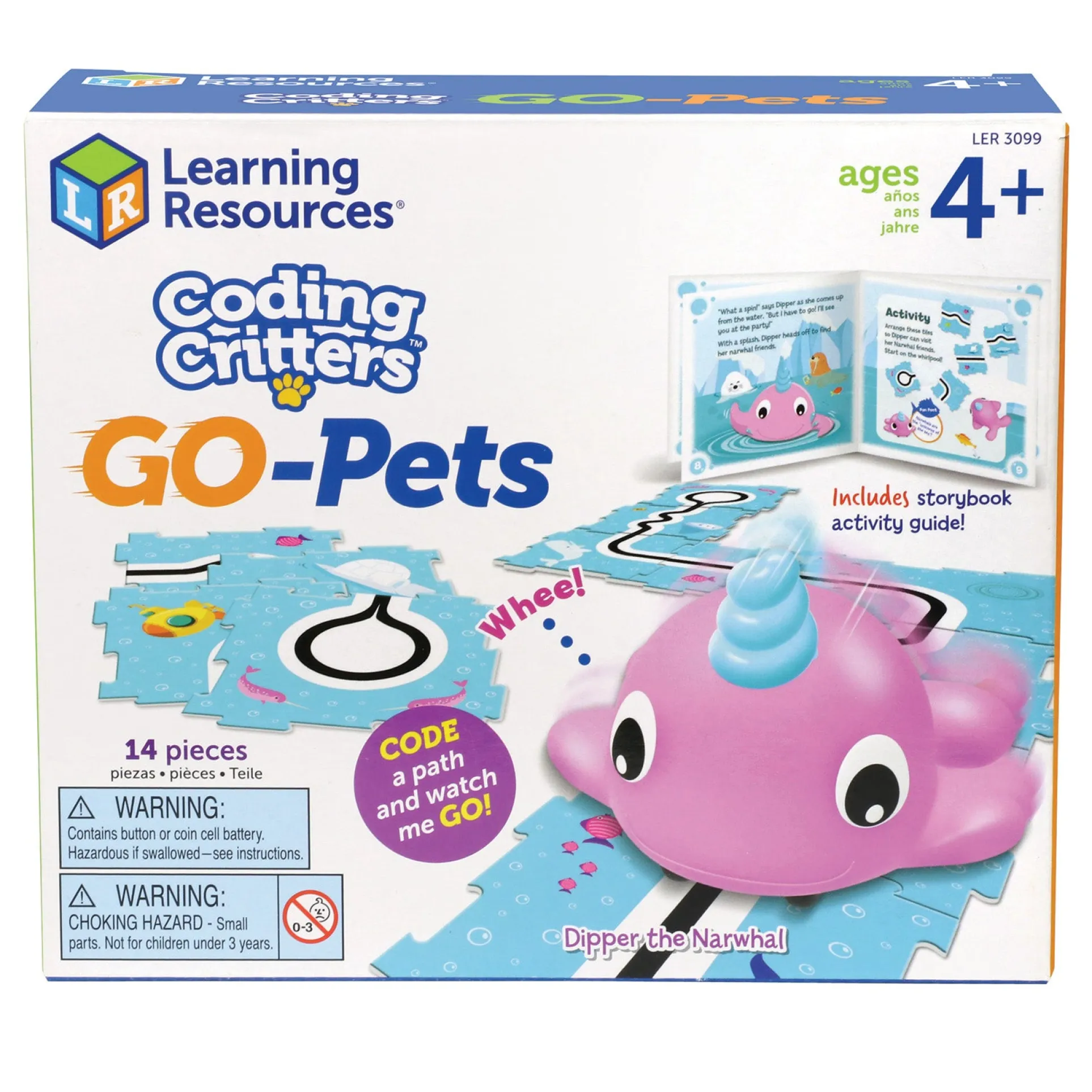Learning Resources Coding Critters Go-Pets - Dipper the Narwhal - Interactive Coding Toy