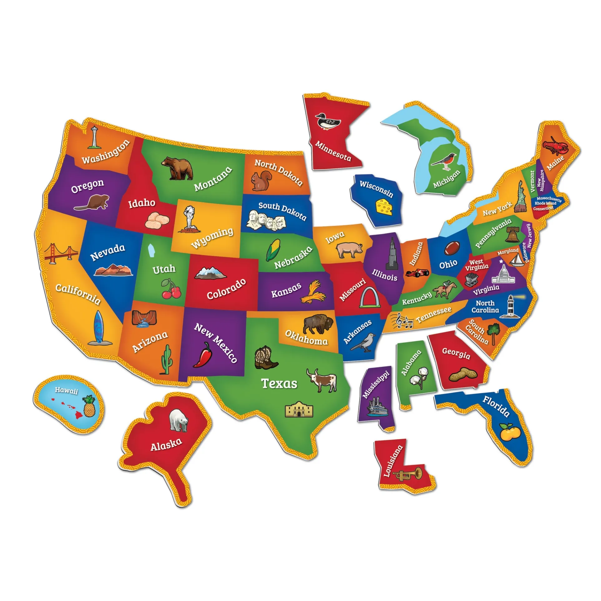 Learning Resources Magnetic U.S. Map Puzzle - Interactive Geography Fun